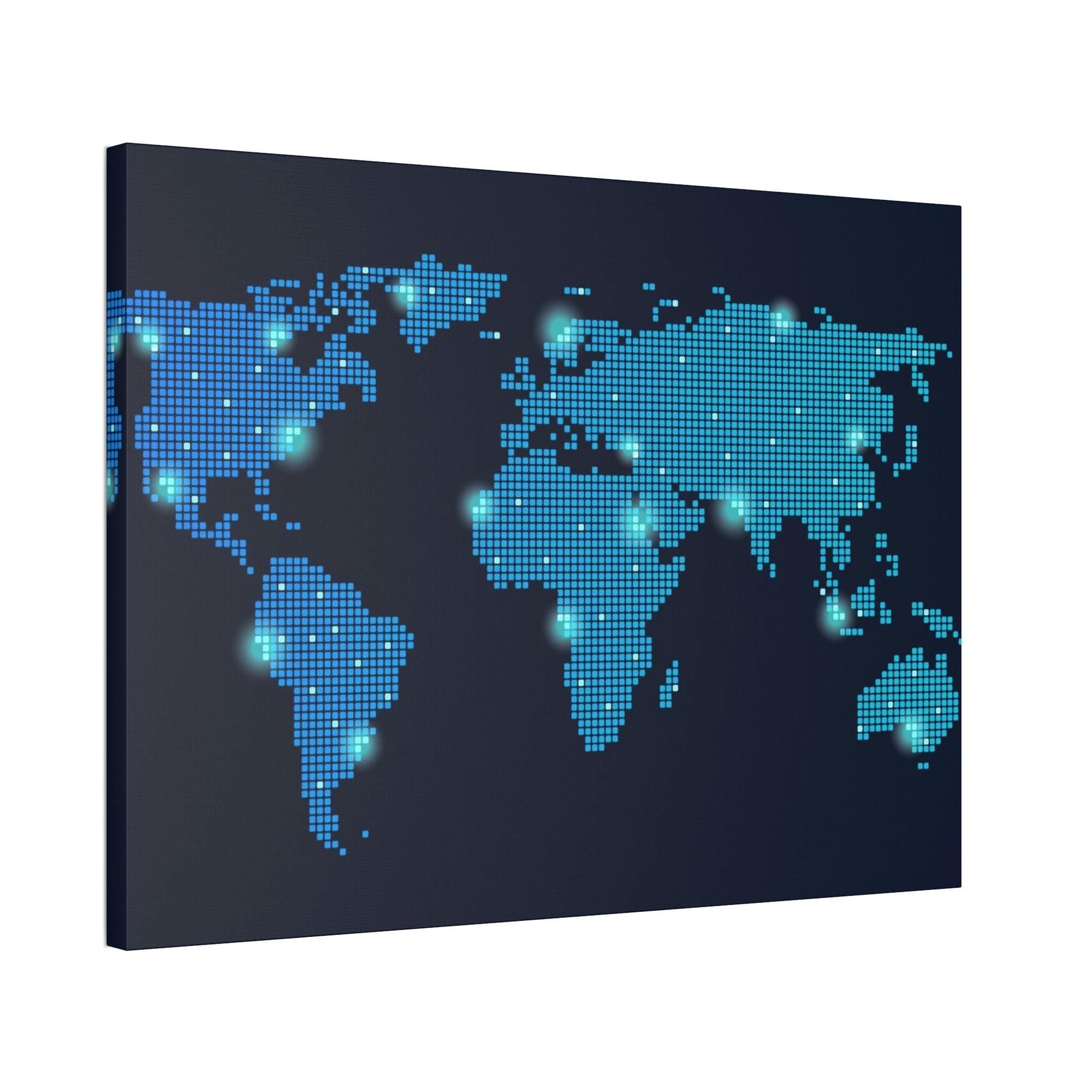Maps The World in Color: Framed Canvas of Colorful Political Maps