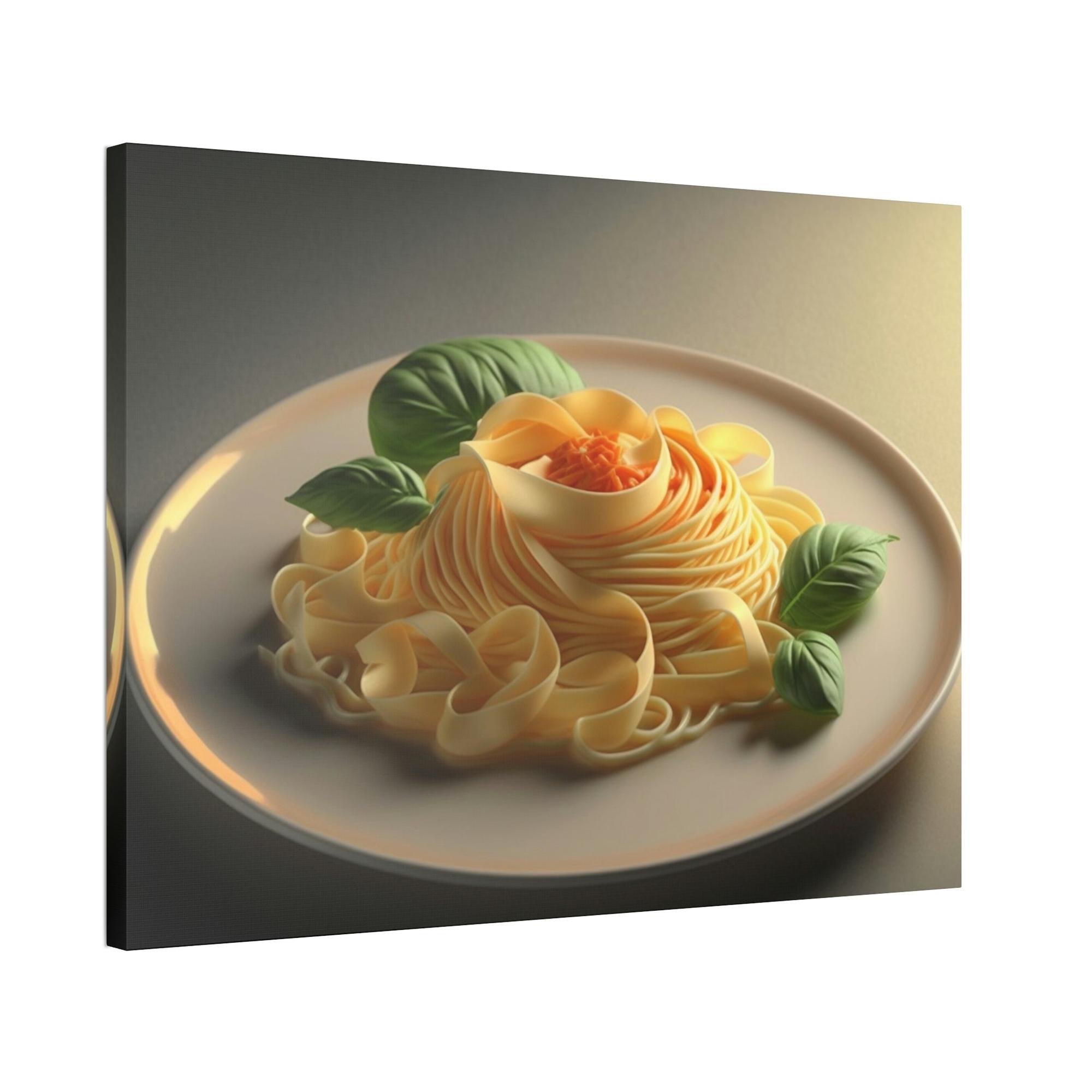 Pasta Pasta Perfection: Beautiful Canvas Print of a Plate of Spaghetti
