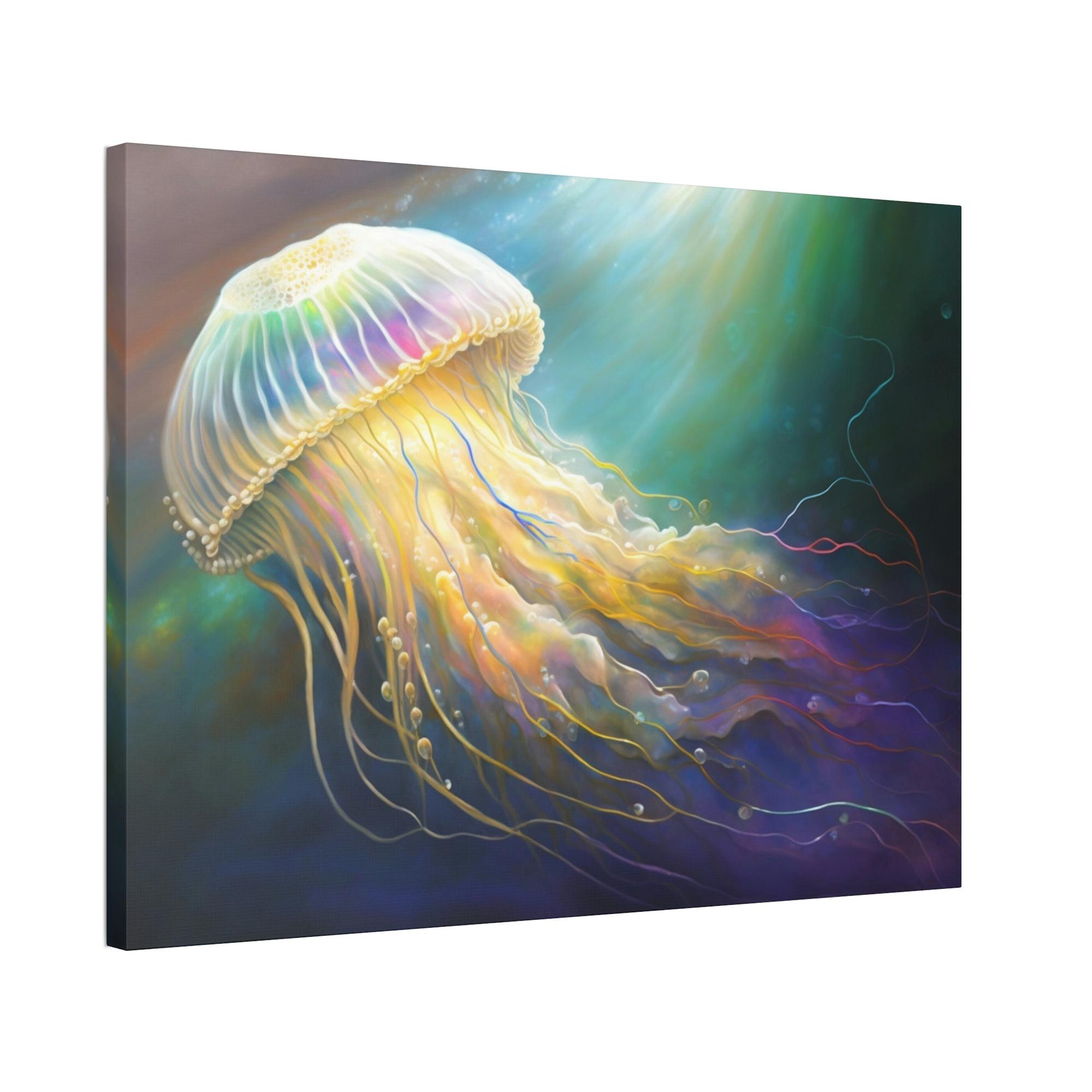 Jellyfishs The Elegance of Jellyfishes: Artistic Print on Canvas for Marine-Themed Spaces