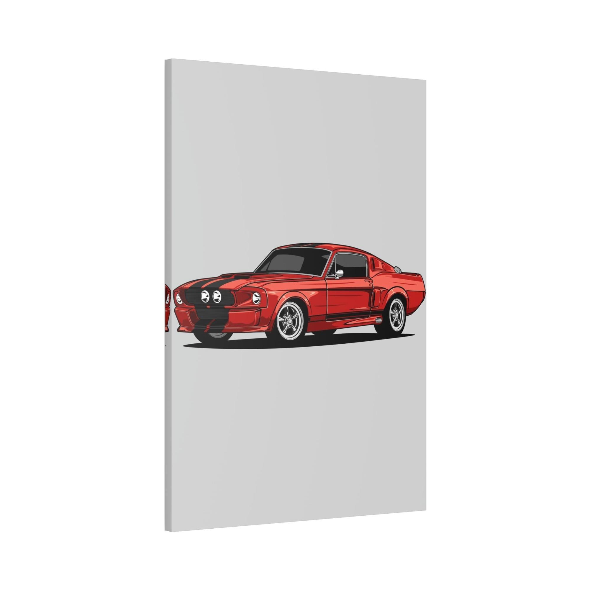 Mustang Racing Aesthetics: Canvas & Poster of a Mustang Sports Car for Wall Decor