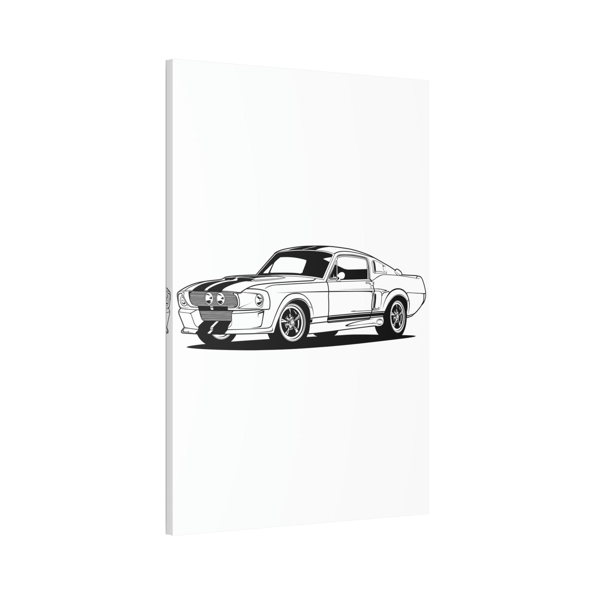 Mustang Thrill of the Ride: Framed Canvas Poster of a Mustang Sports Car for Automotive Art Connoisseurs