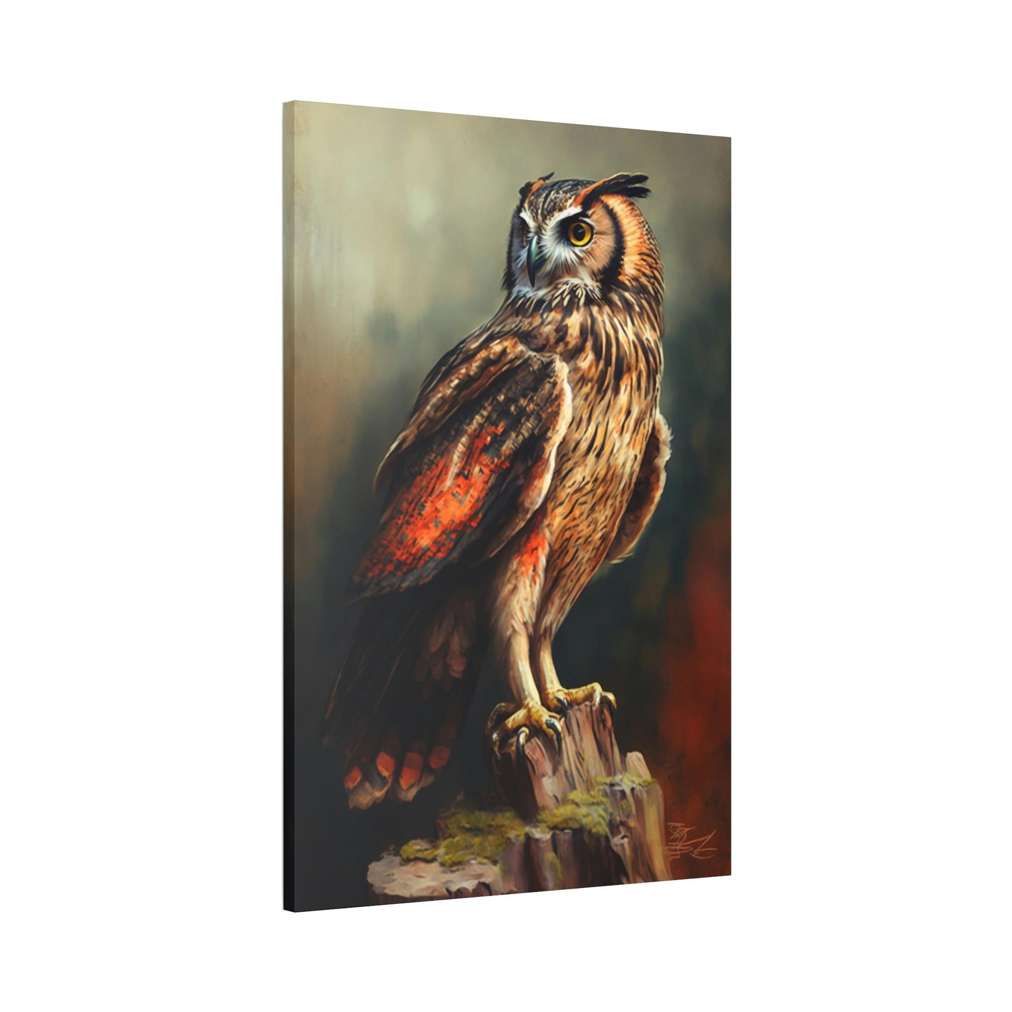 undefined The Owl's Gaze: A Painting on Canvas