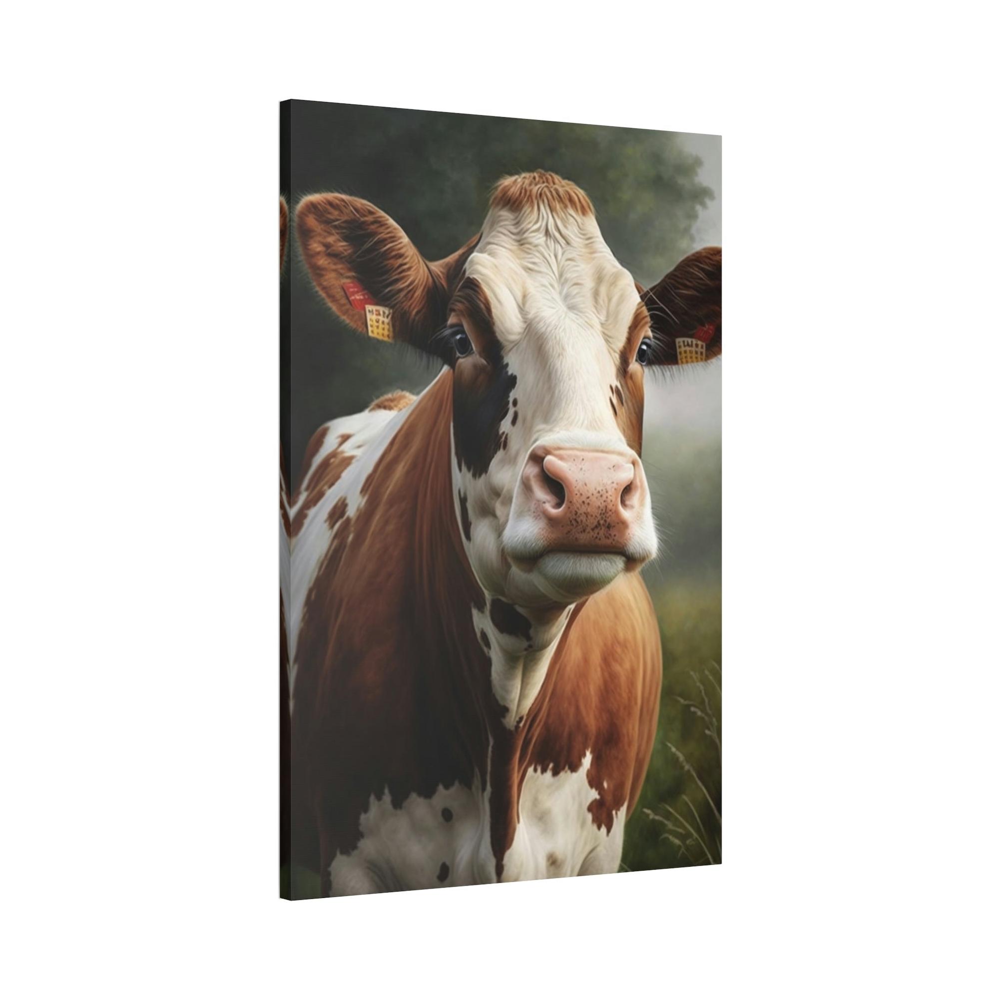 Cows Bovine Beauty: A Painting of Cows in a Field