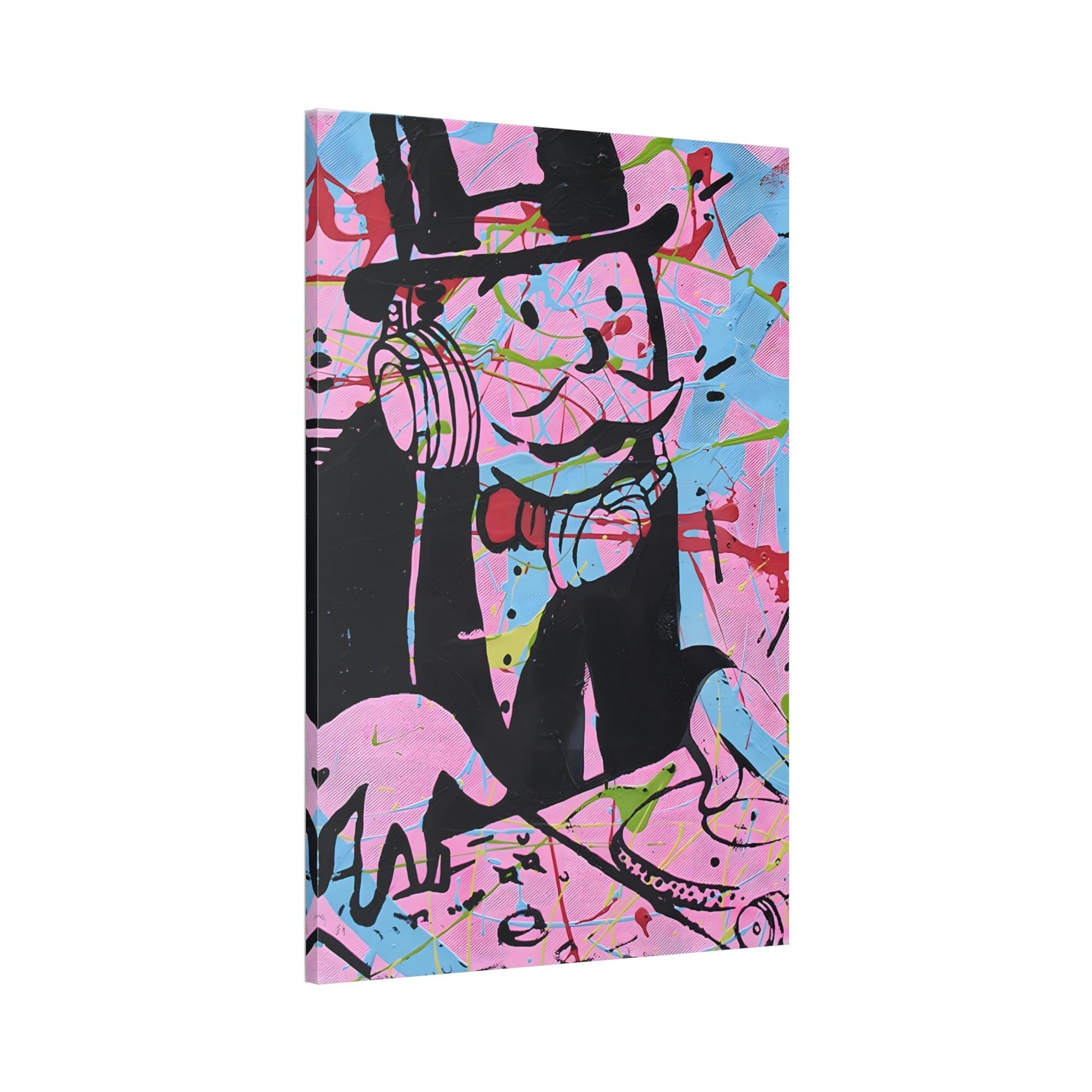 Monopoly & Motivation Pop Art Icon: Eye-Catching Wall Art Prints of Alec Monopoly's Iconic Graffiti Style on Natural Canva