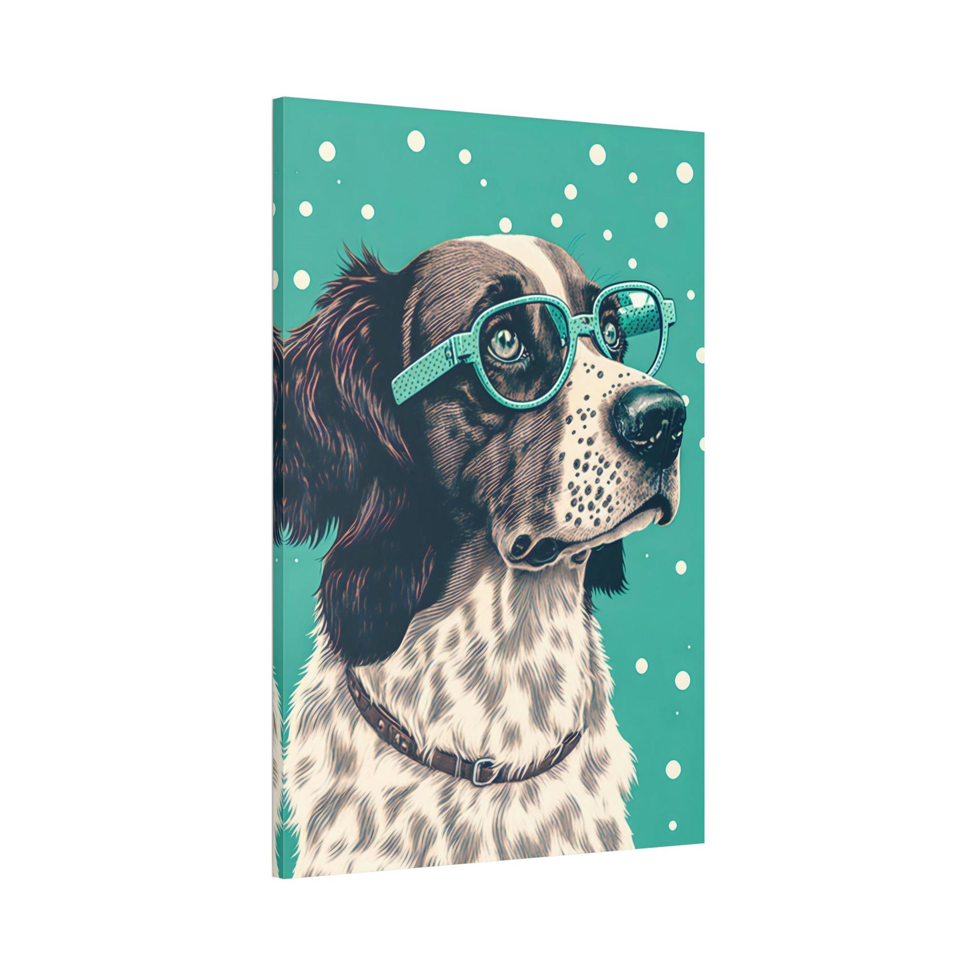 Dogs Playful Pooch: Print on Canvas of a Fun-Loving Dog on Framed Canvas