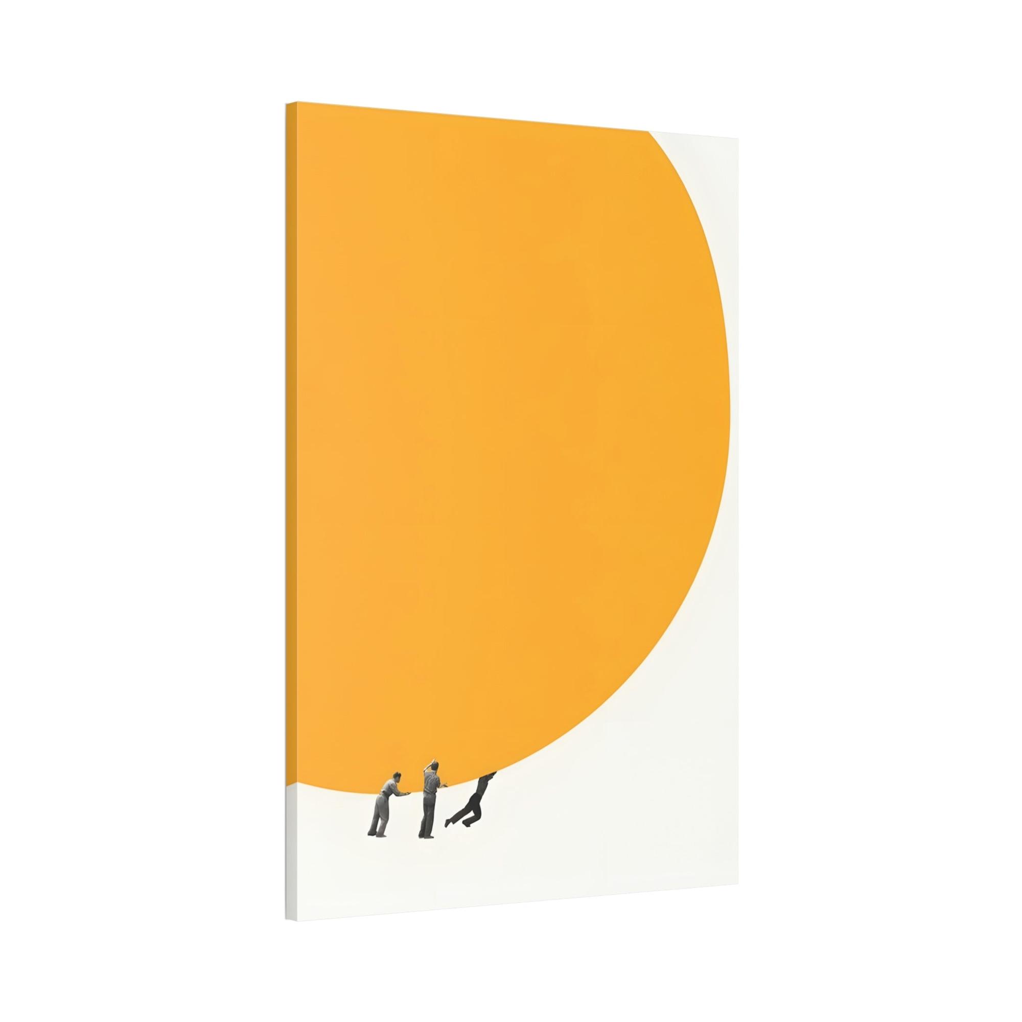 Yellow Beautiful Wall Art Print of Yellow Flowers on Natural Canvas