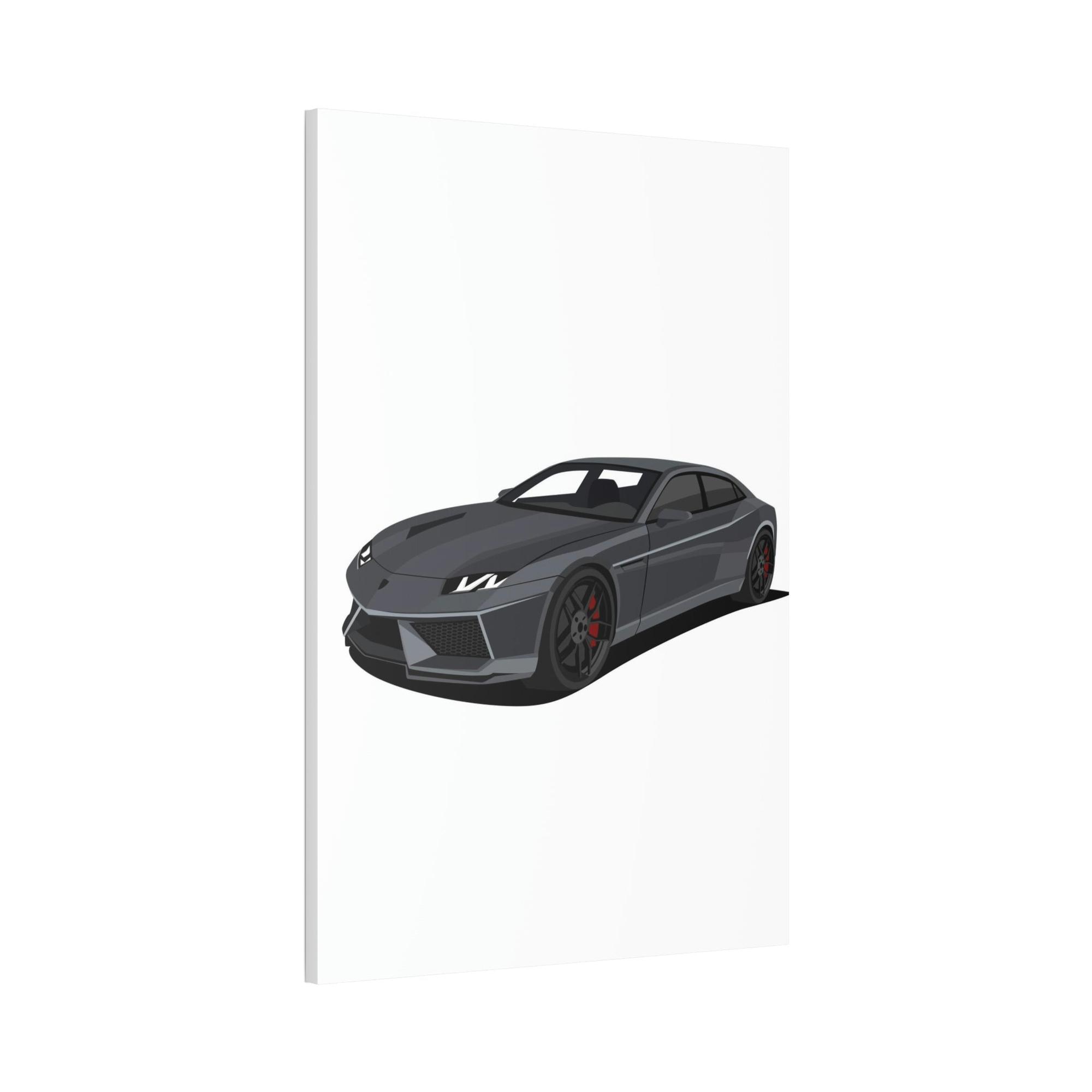 undefined Mysterious Power: Black Lamborghini Framed Canvas & Poster Artwork