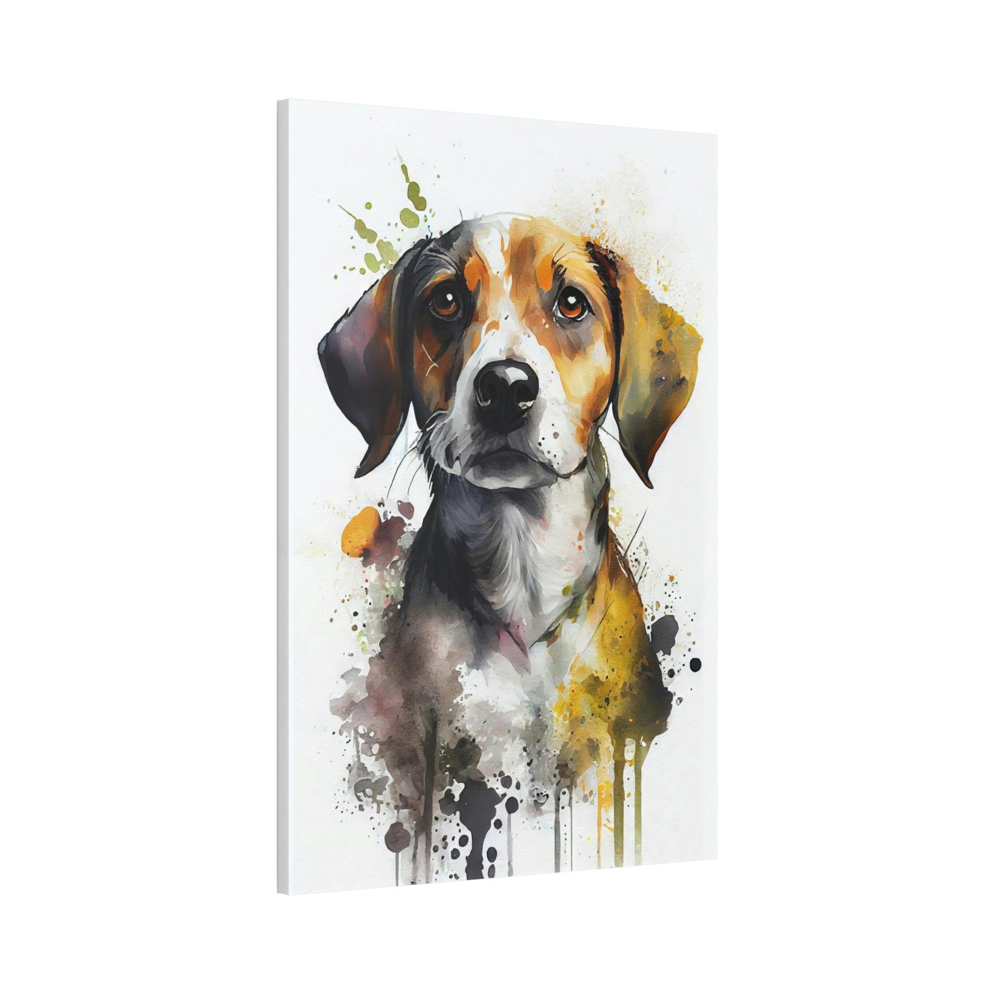 Dogs Canine Companion: Natural Canvas Wall Art of a Loyal Dog