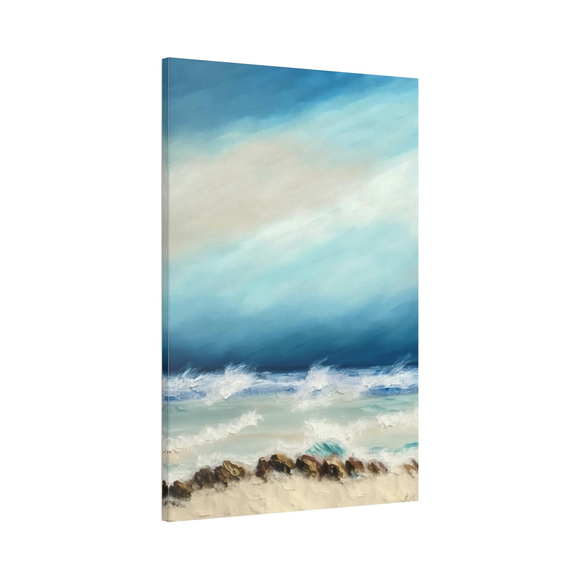 Abstract Coastal Framed Canvas & Poster Print of Abstract Waves: A Coastal Symphony