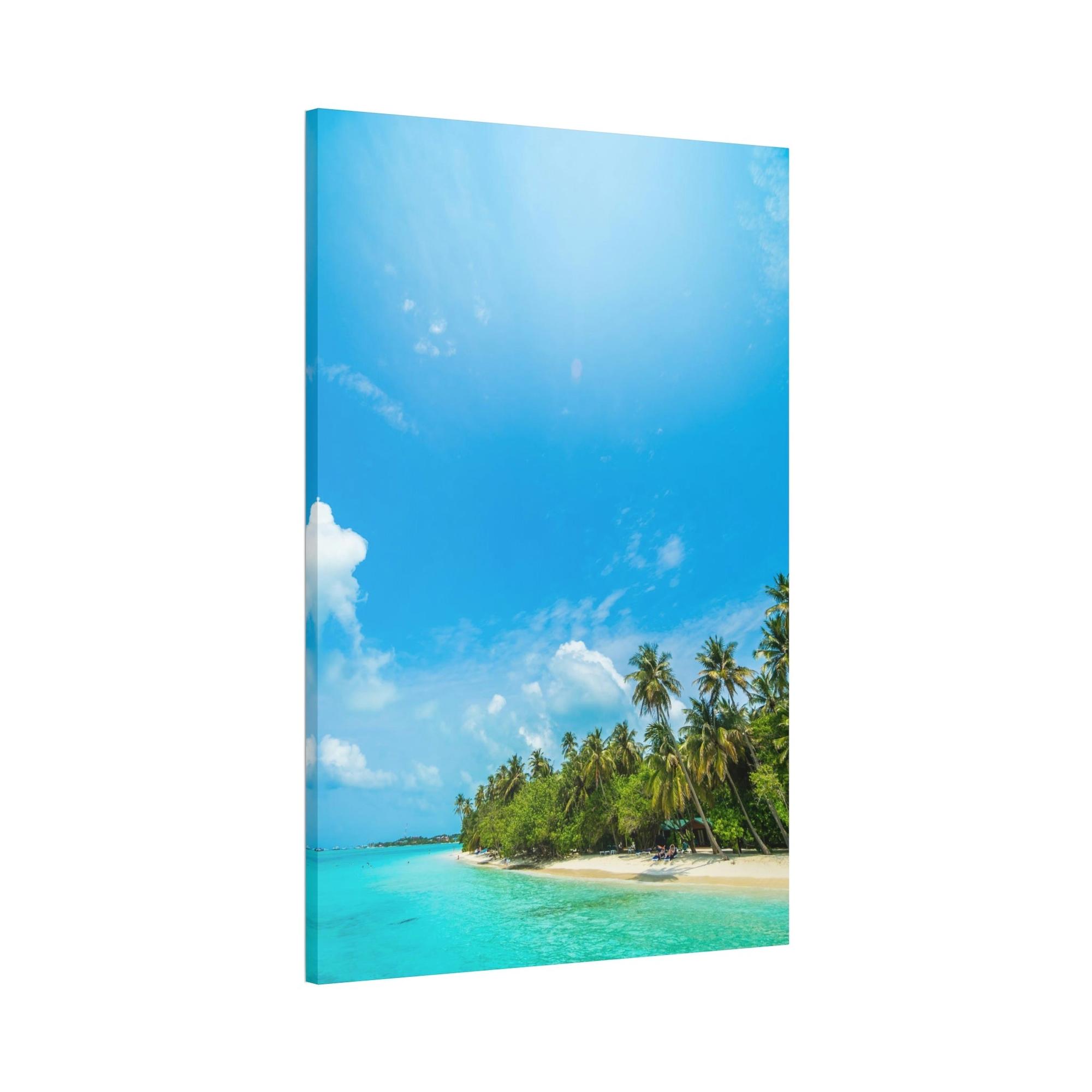 Island Beach Coastal Charm: Art Print of a Beautiful Island Beach Scene on a Framed Poster