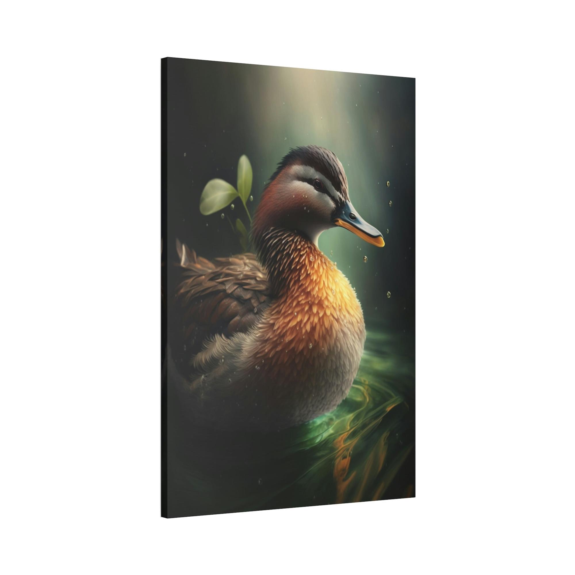 Ducks Graceful Waterfowl: A Painting of Duck in Motion