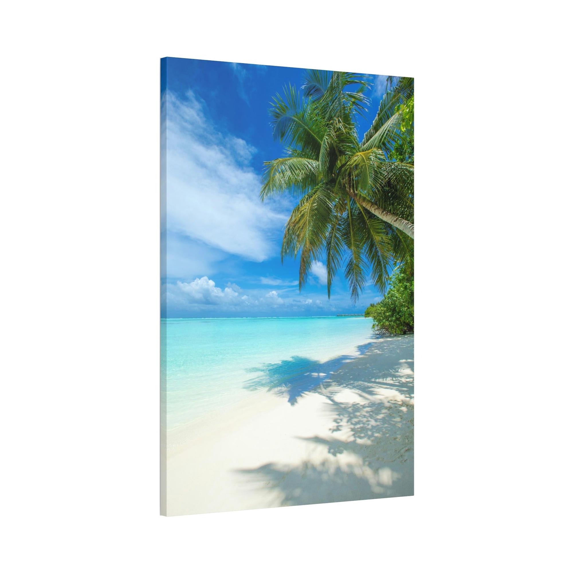Island Beach Oceanic Dream: Wall Art of a Stunning Island Beach Scene on a Natural Canvas