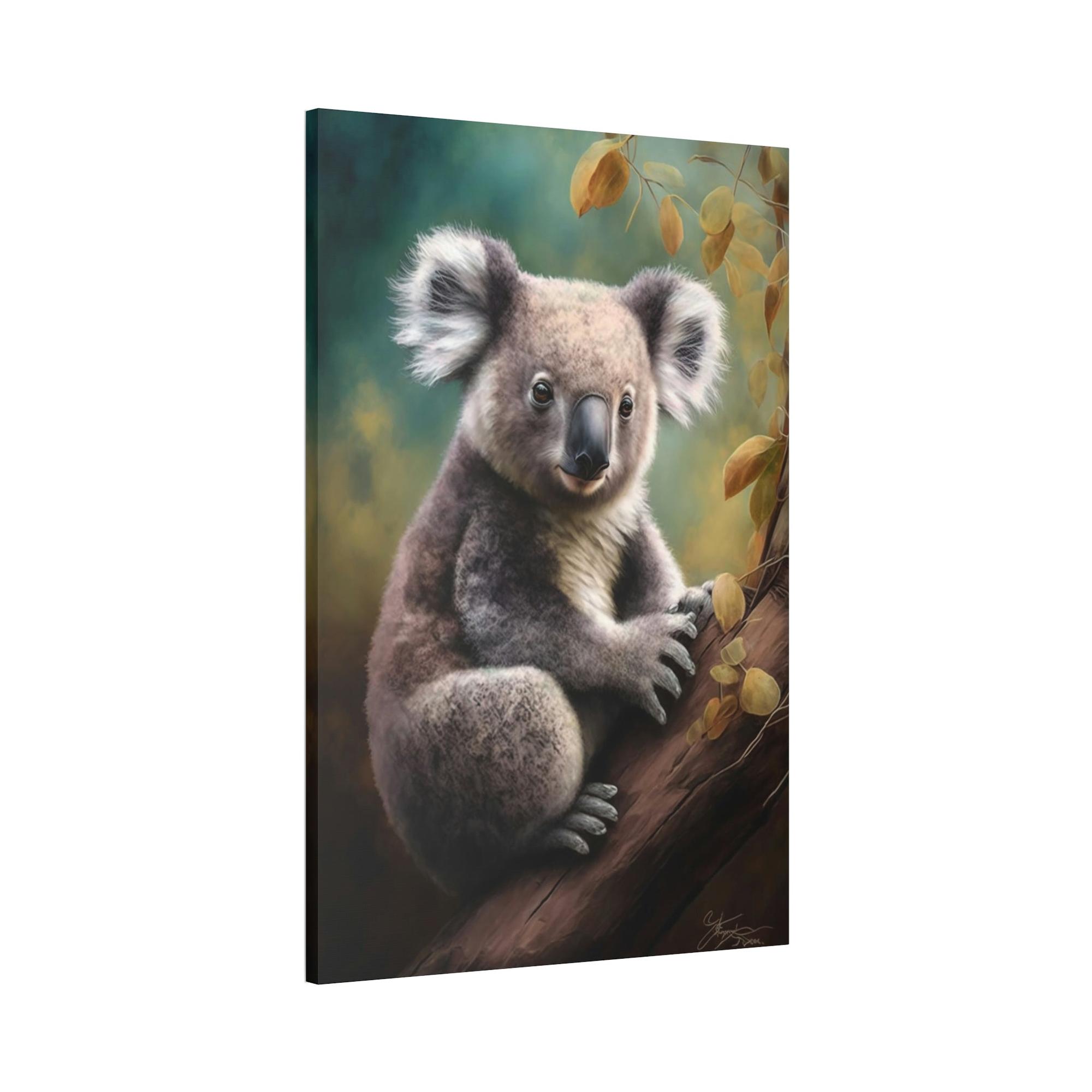 Koalas A Peaceful Moment in the Eucalyptus Forest: A Koala Painting on Canvas