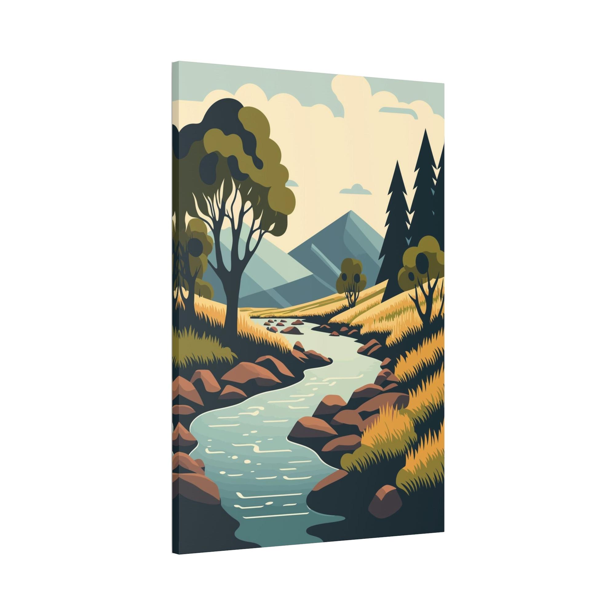 Lakes And Rivers Nature's Symphony: Framed Canvas and Poster Print of Lakes and Rivers