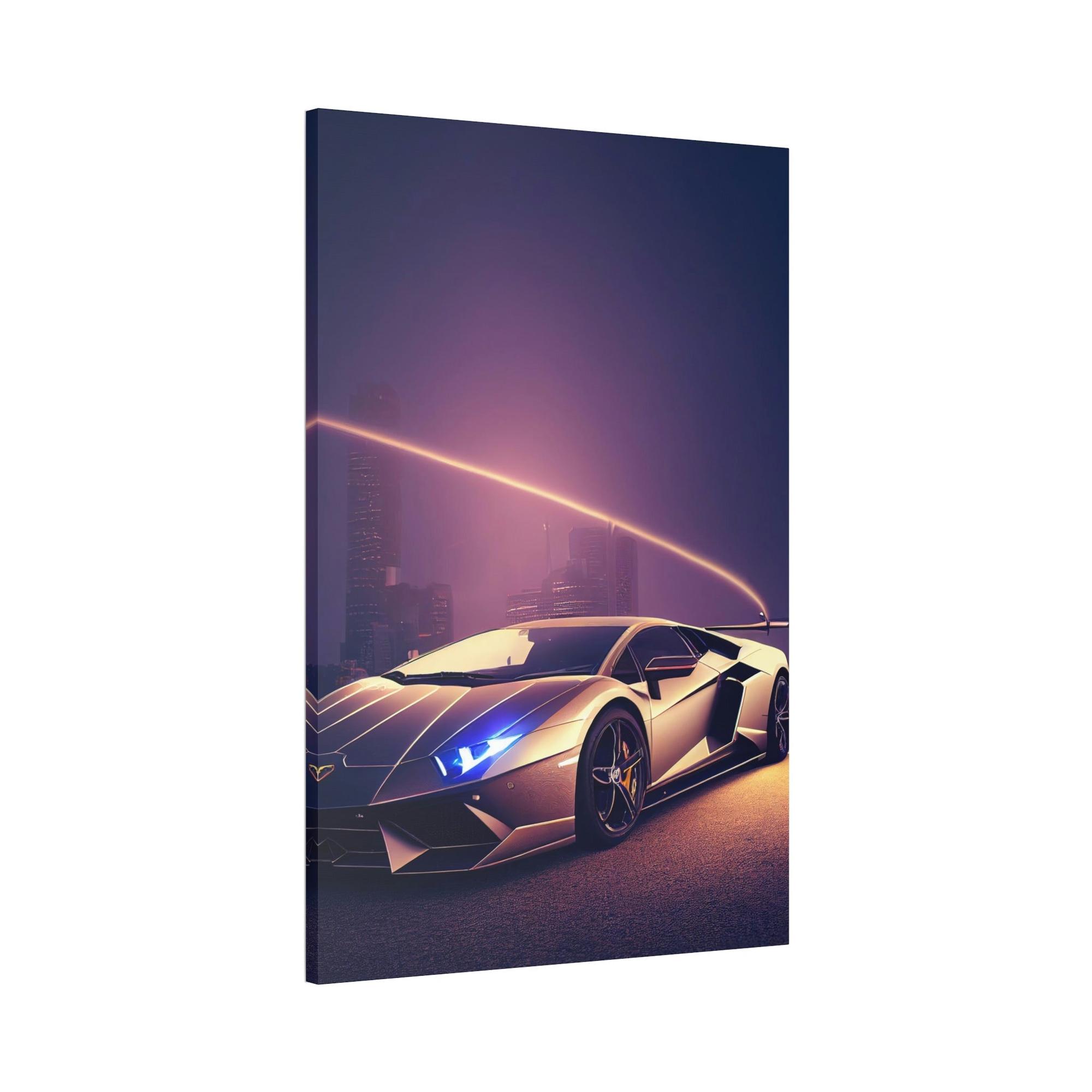Lamborghini Sleek Supercar Beauty: Framed Canvas & Poster Print of a Lamborghini
