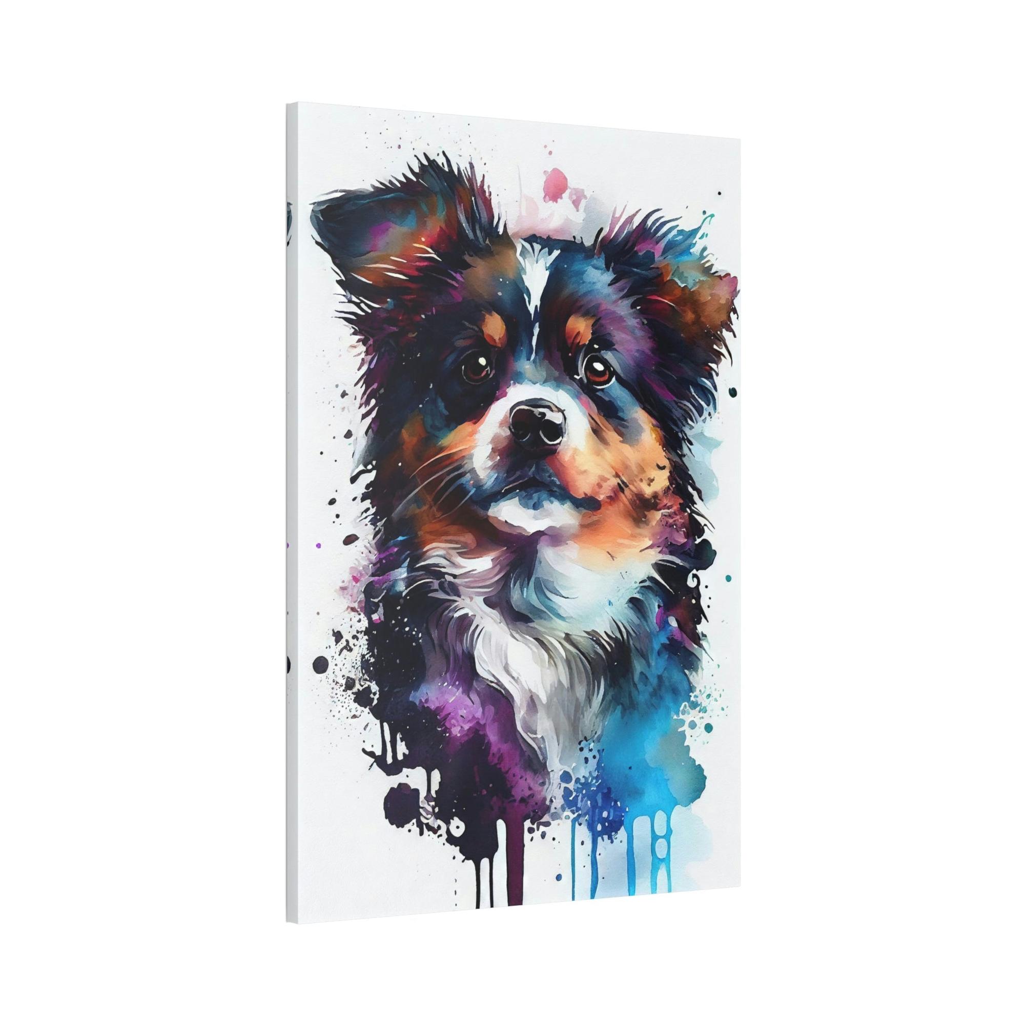 Dogs Dog's Life: Framed Poster of a Happy Pup on Canvas