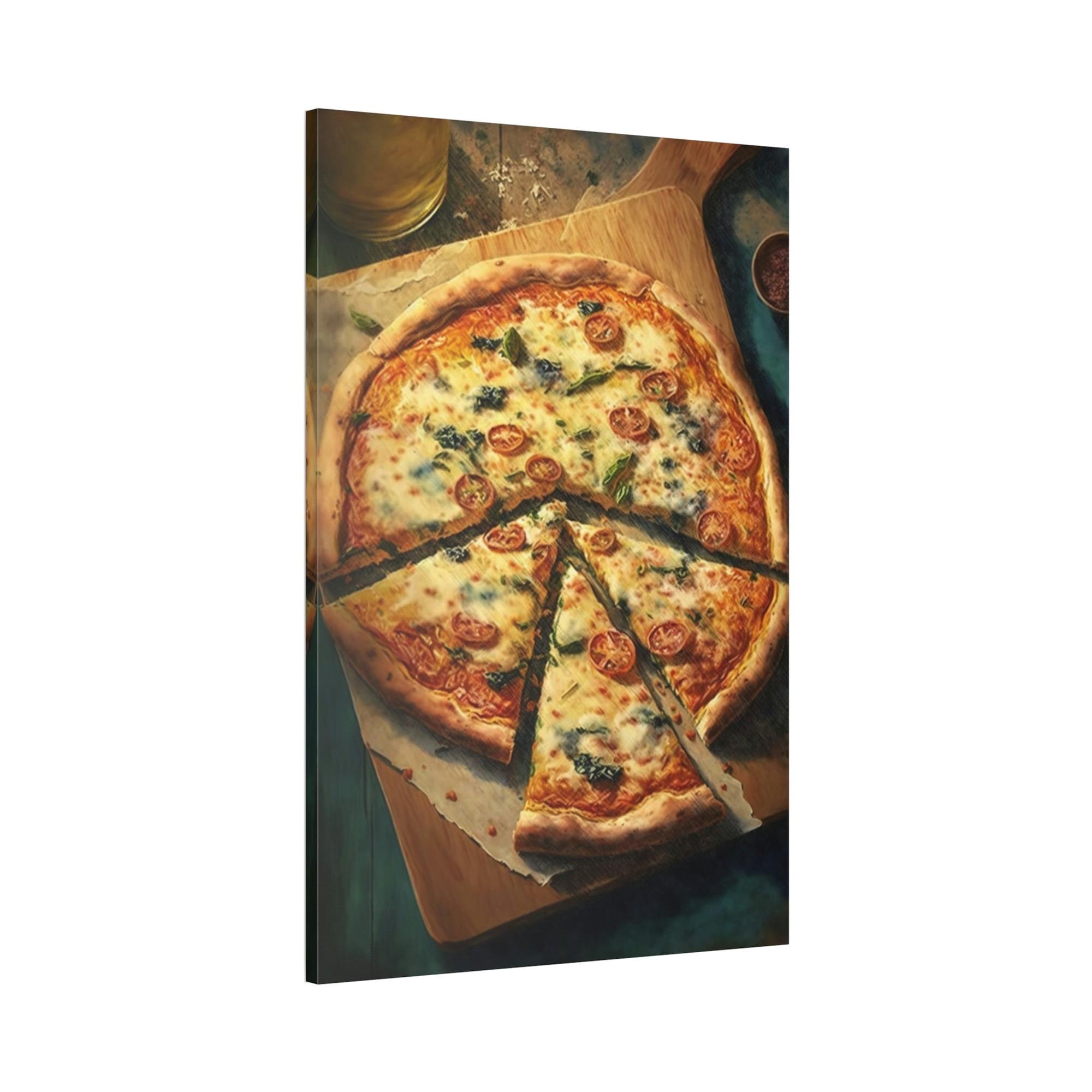 Pizza Pizza Perfection: Natural Canvas Prints of Artfully Arranged Pizza Toppings