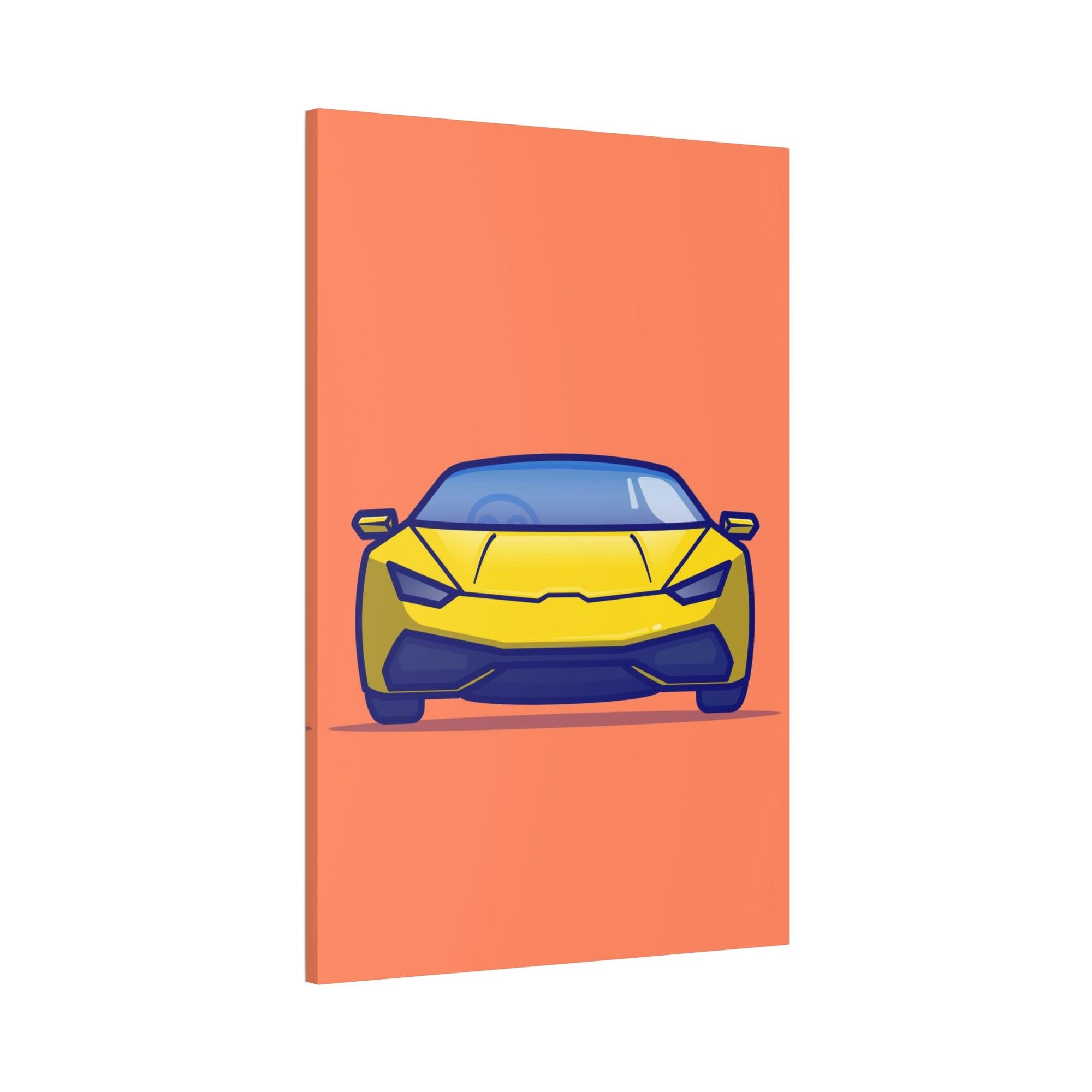 Lamborghini Luminous Speed: Yellow Lamborghini Wall Art on Framed Canvas & Poster