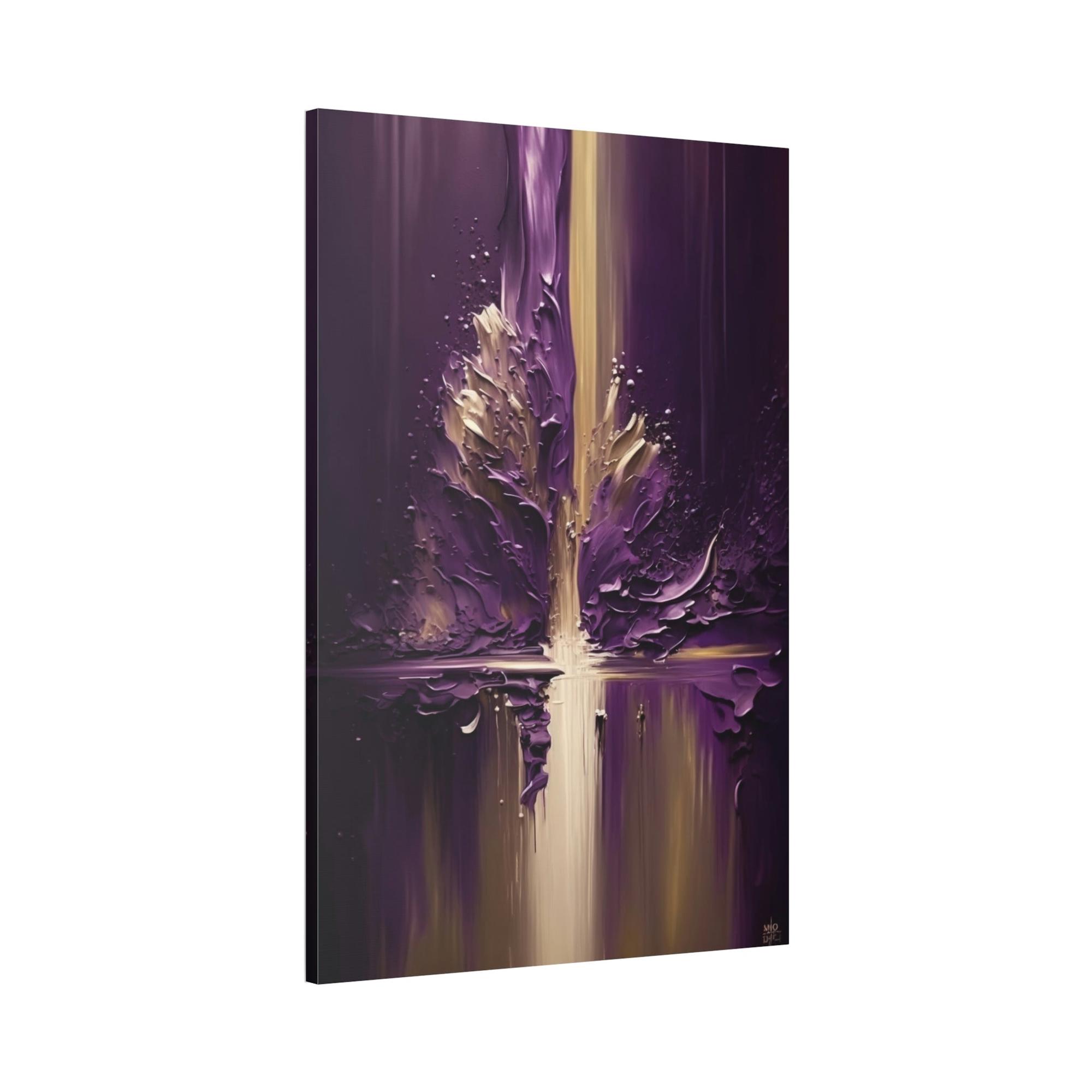 Purple Abstract Art Abstract Elegance: Natural Canvas Wall Art of Delicate Purple Shapes