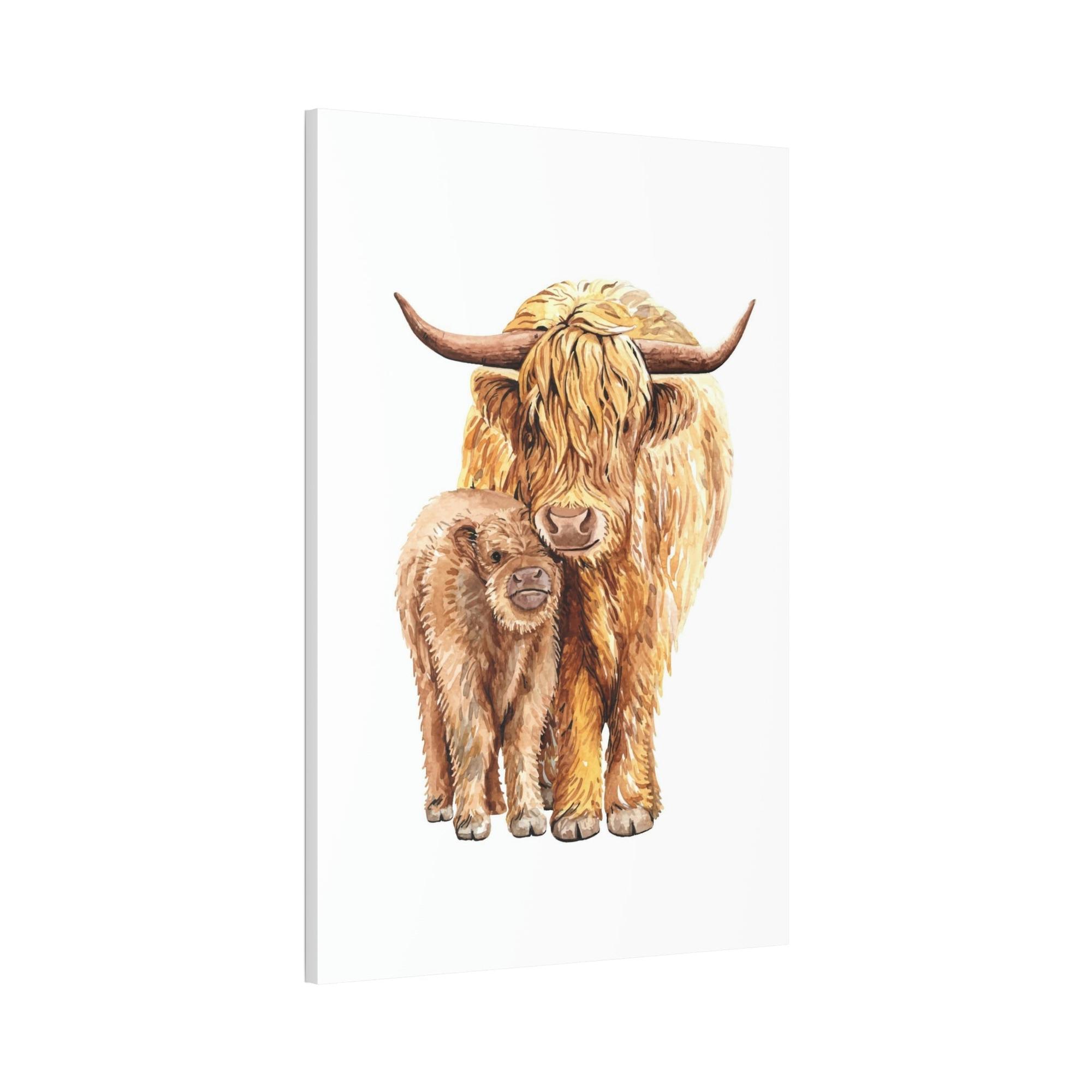 Cows Maternal Love: Heartwarming Wall Art Depicting a Cow Mother and Calf