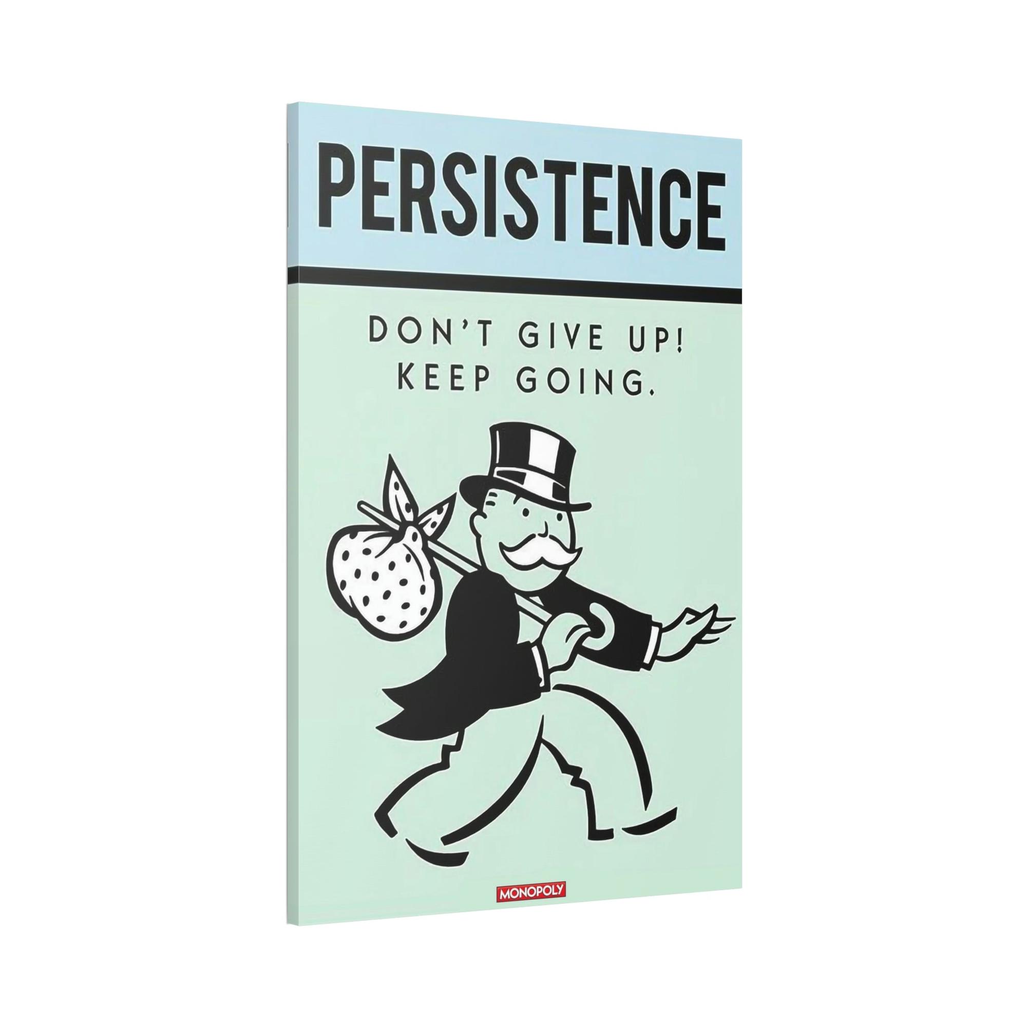 Monopoly & Motivation Creative Wall Decor: Alec Monopoly's Quote Art on Natural Canvas