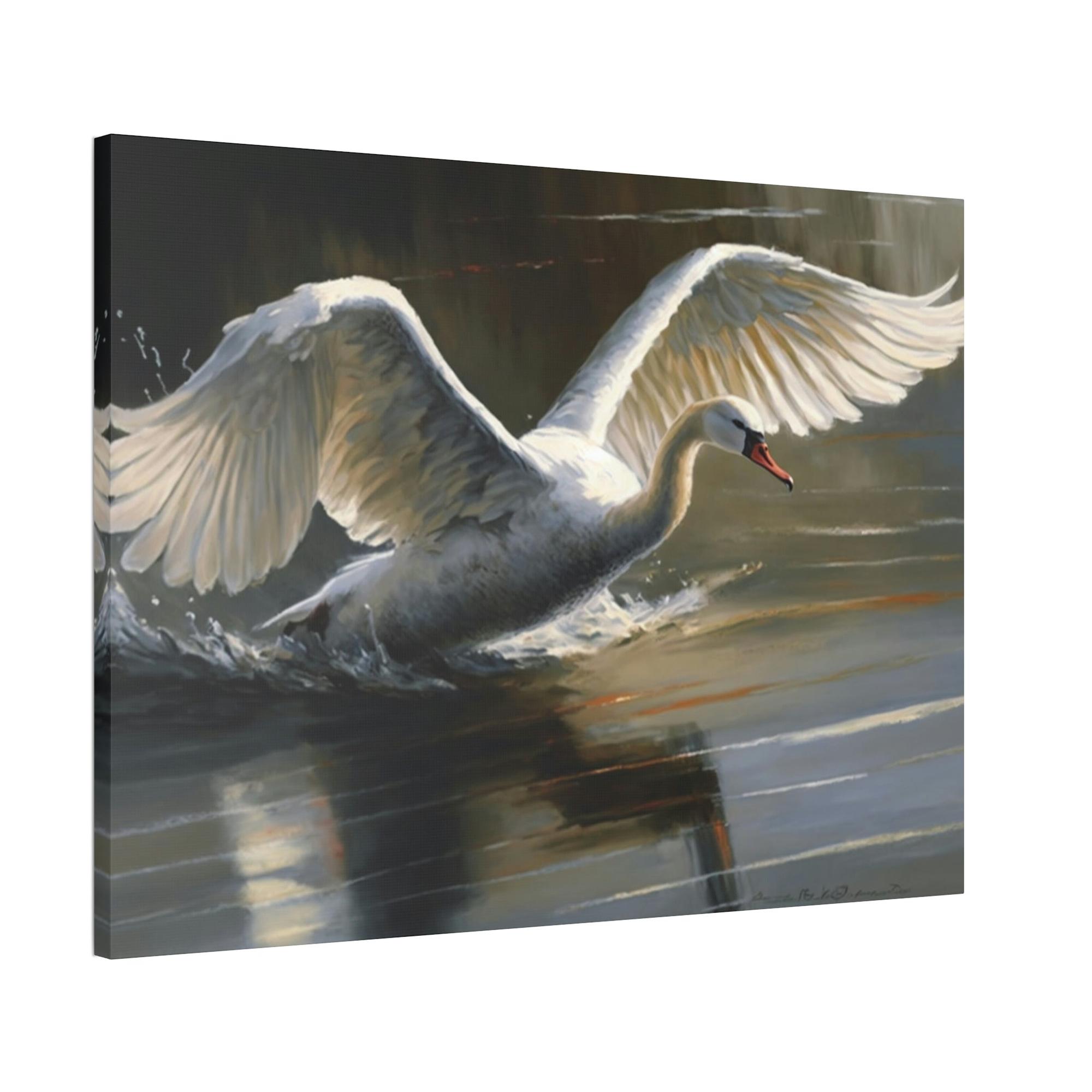Swans Swan Elegance: A Sophisticated and Luxurious Painting on Canvas