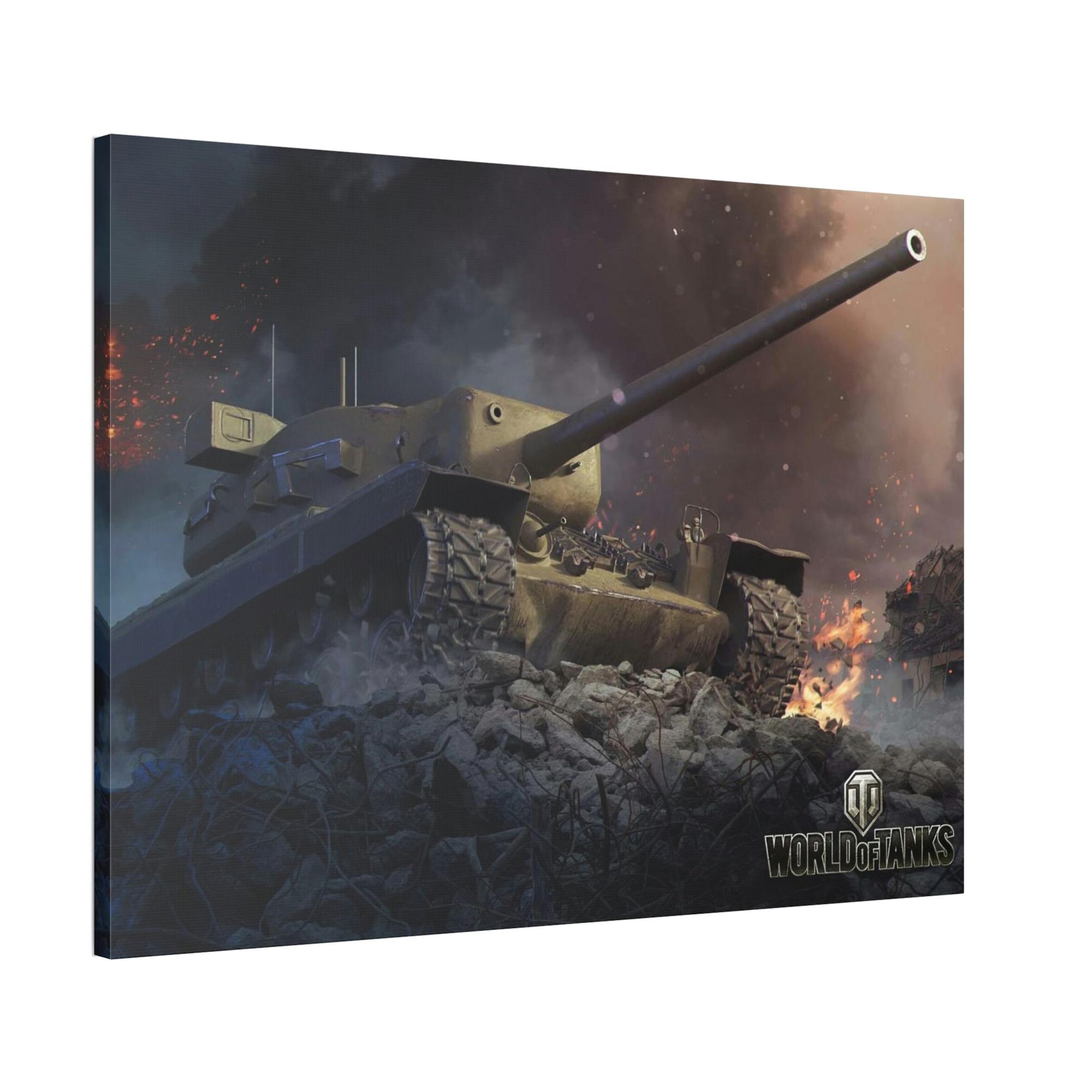 undefined Armored Warriors in Motion: Striking World of Tanks Canvas Wall Art