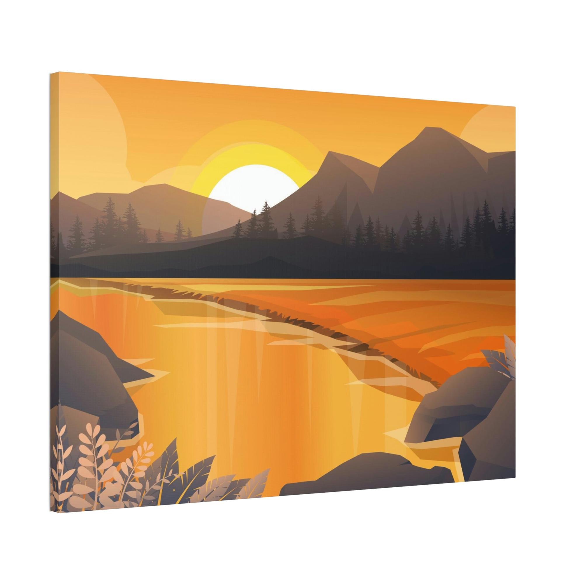 undefined Riverfront Escape: Print on Canvas of a Serene River Landscape