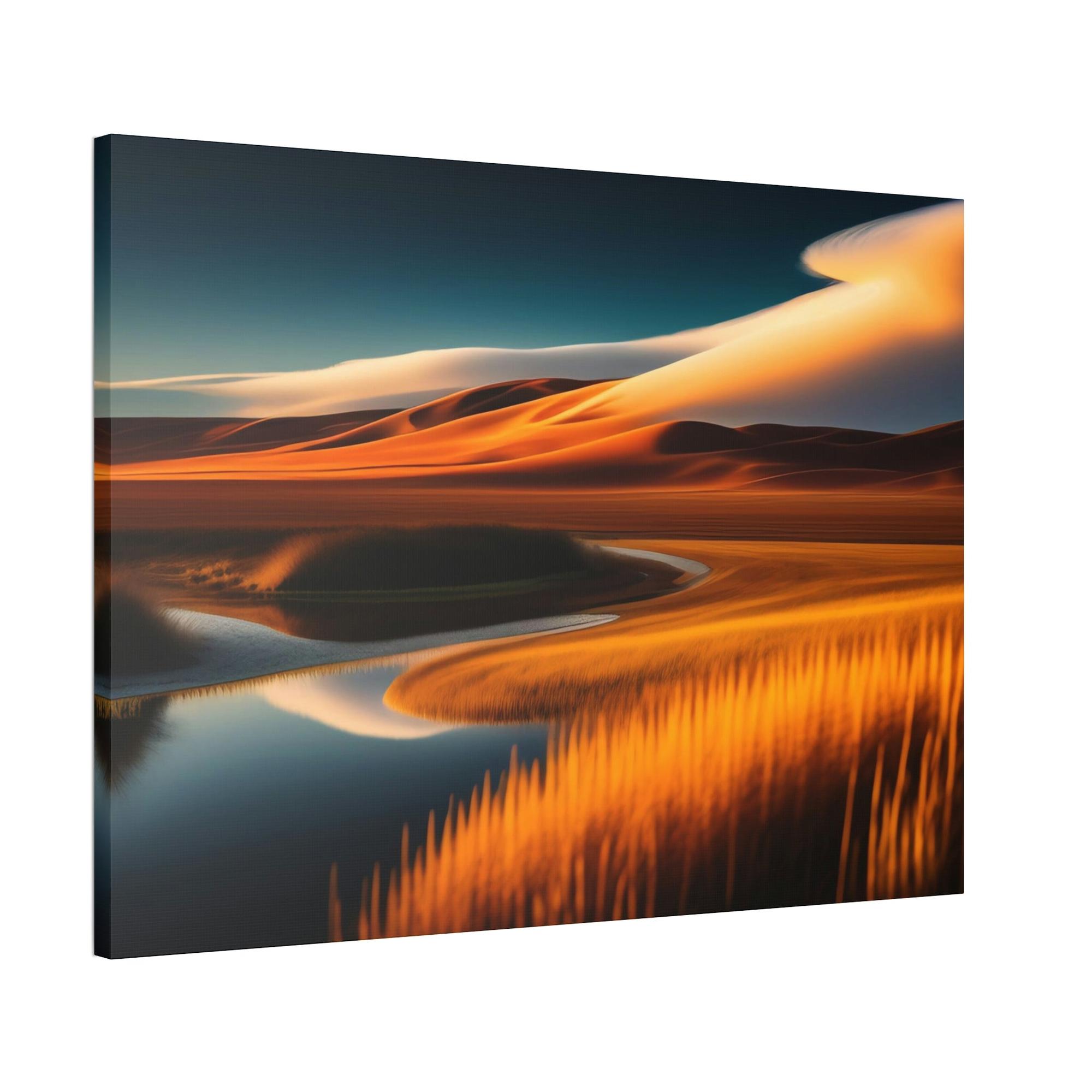 Lakes And Rivers Aquatic Serenity: Lakes and Rivers on Natural Canvas and Framed Poster Art