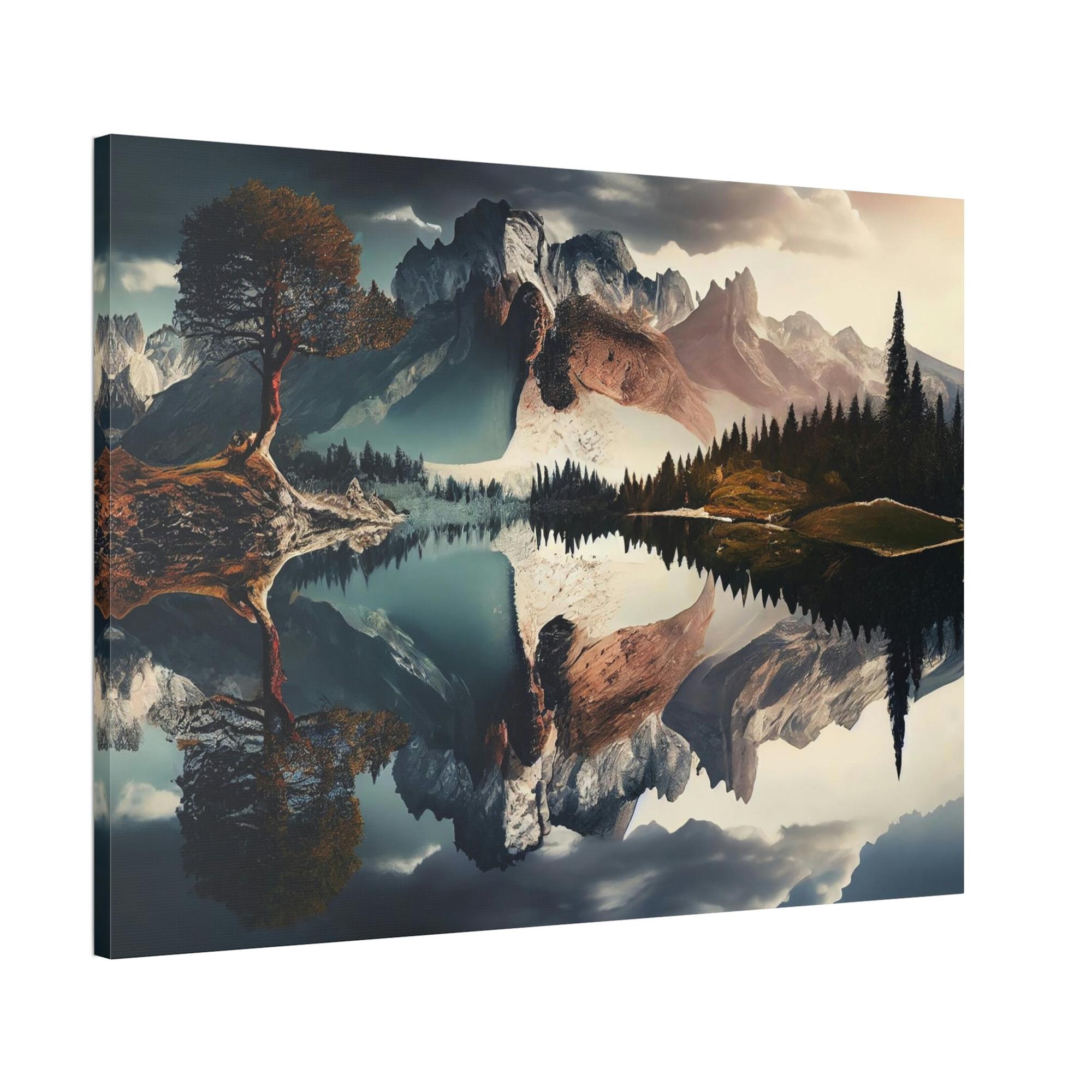 Lakes And Rivers Flowing Serenity: Print on Canvas & Poster of a Gentle River Landscape