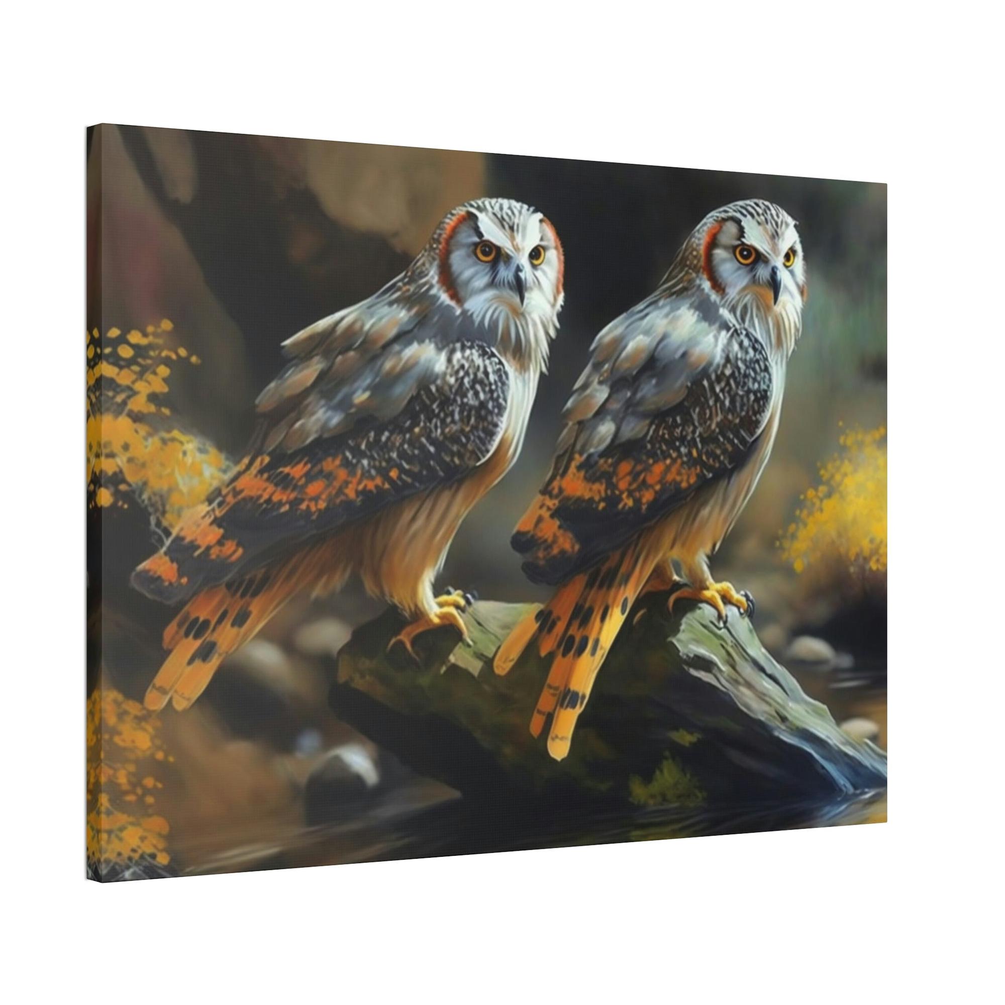 Owls Majestic Owls: An Artistic Depiction on Canvas