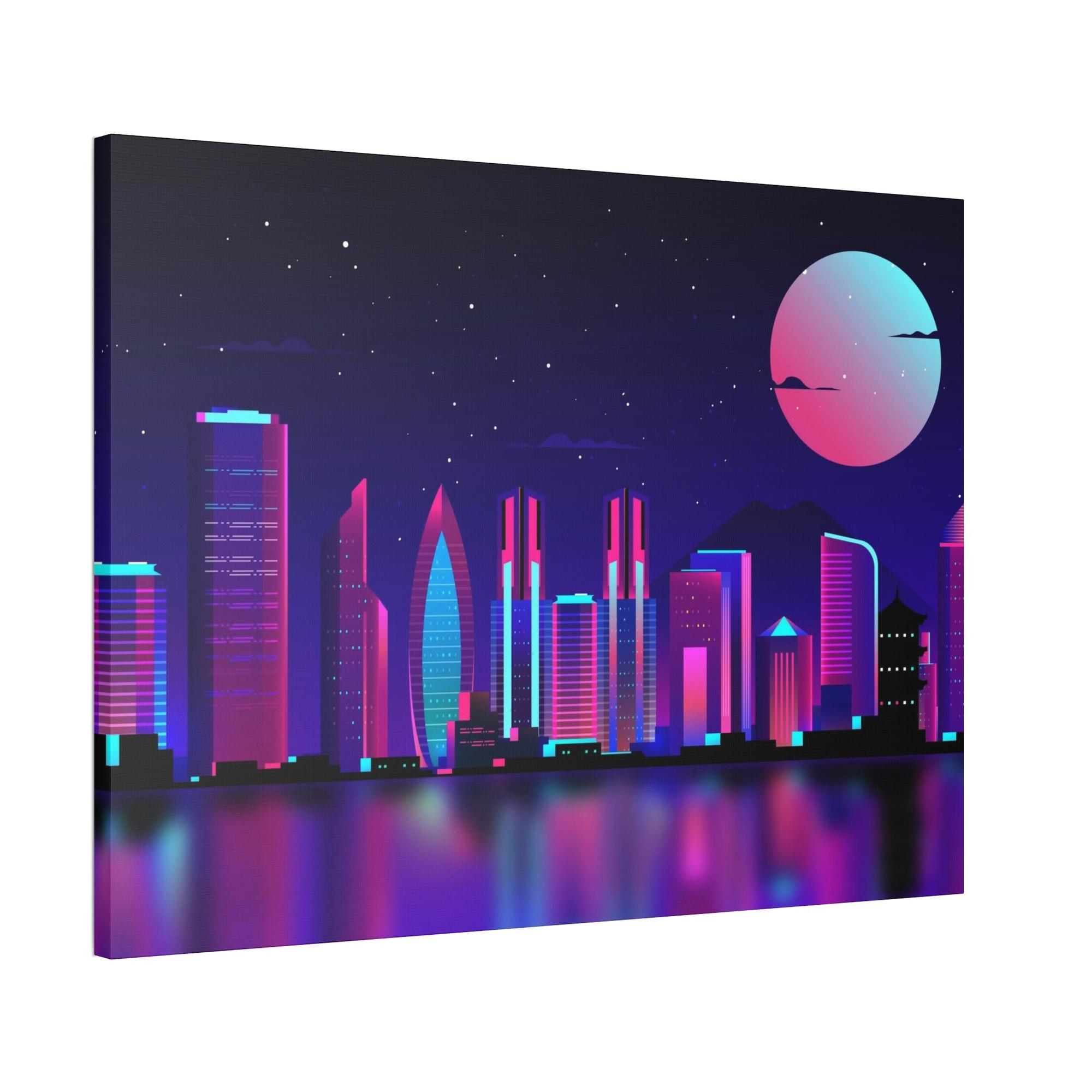 Neon Radiant Reflections: Captivating Canvas Prints with Neon Glow for Striking Decor