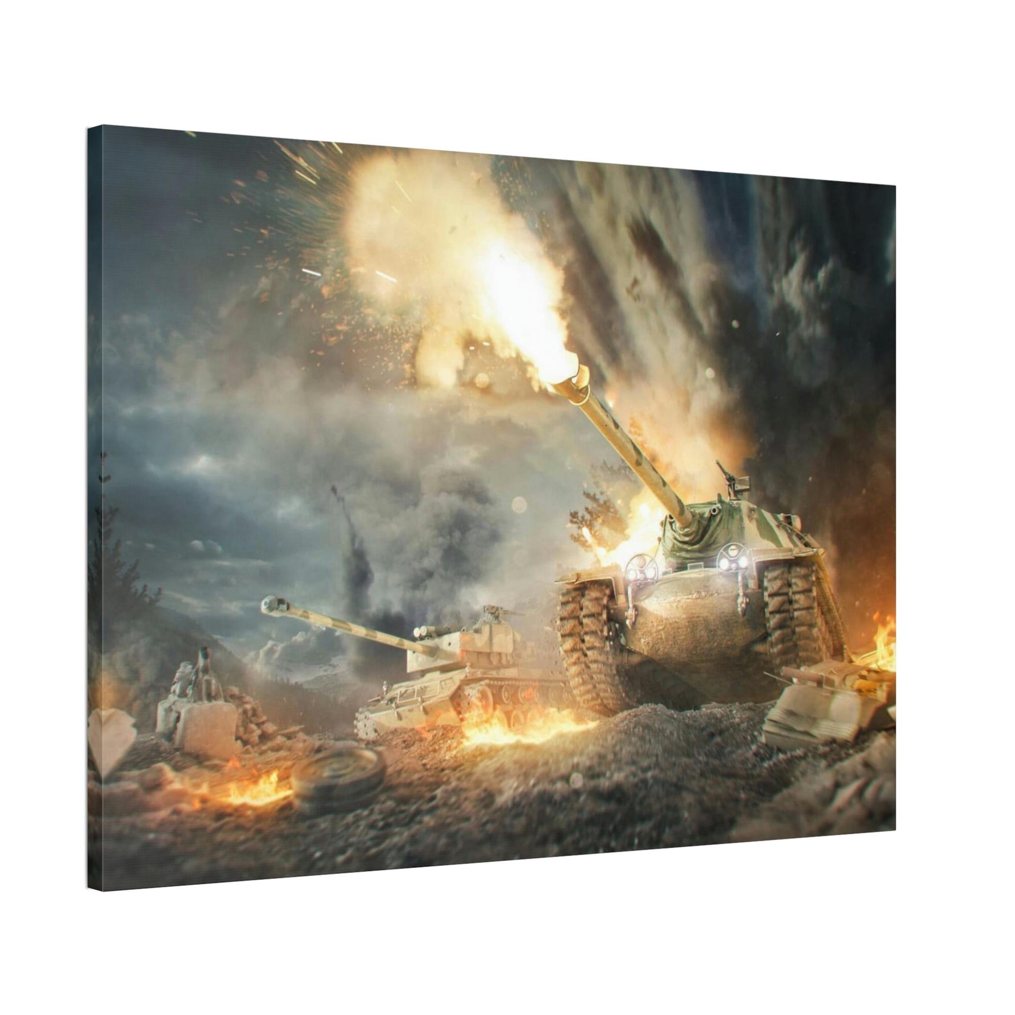 World Of Tanks Armored Legends in Motion: Striking World of Tanks Сanvas Wall Art