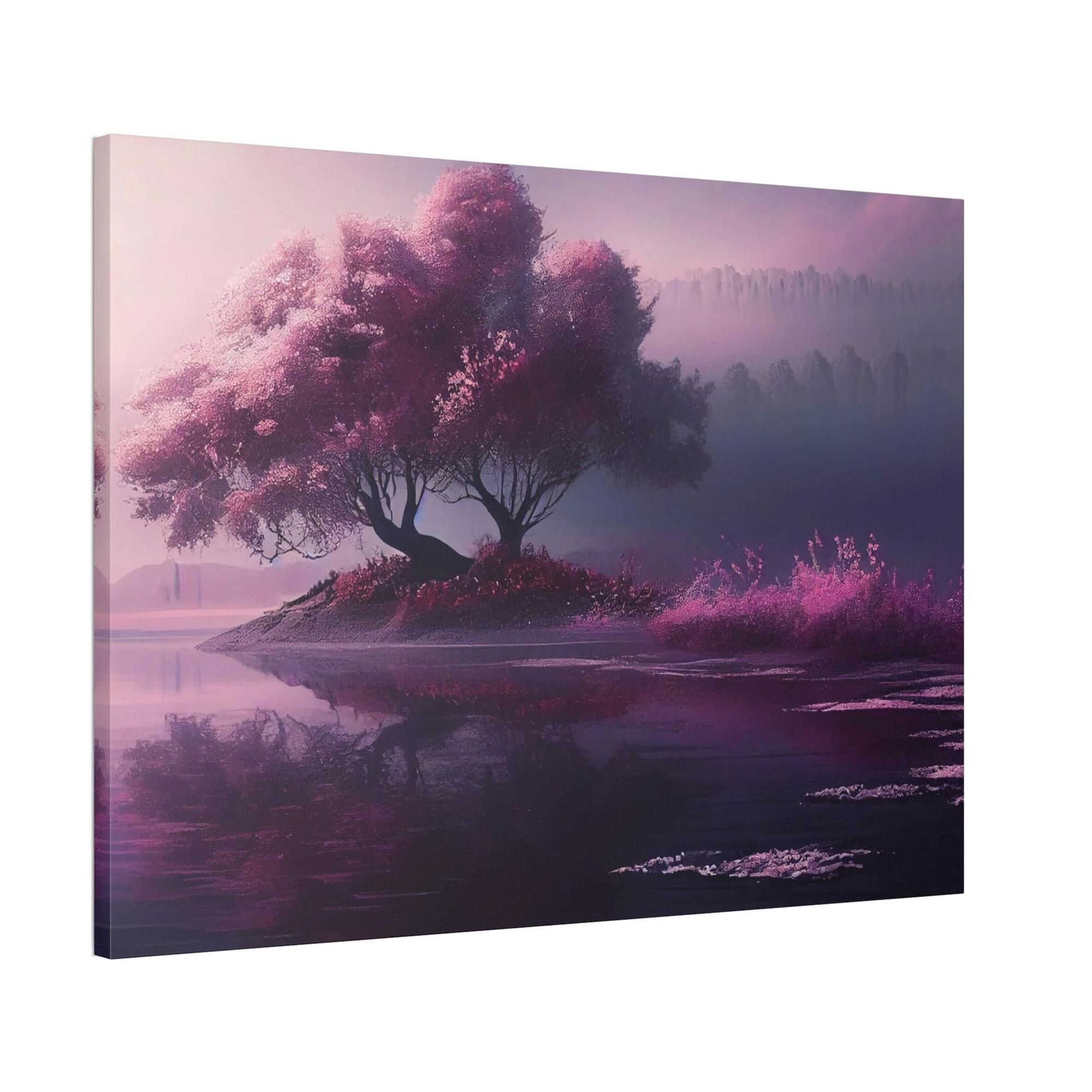 Lakes And Rivers Tranquility in Blue: Framed Poster of a Peaceful Lake on Canvas