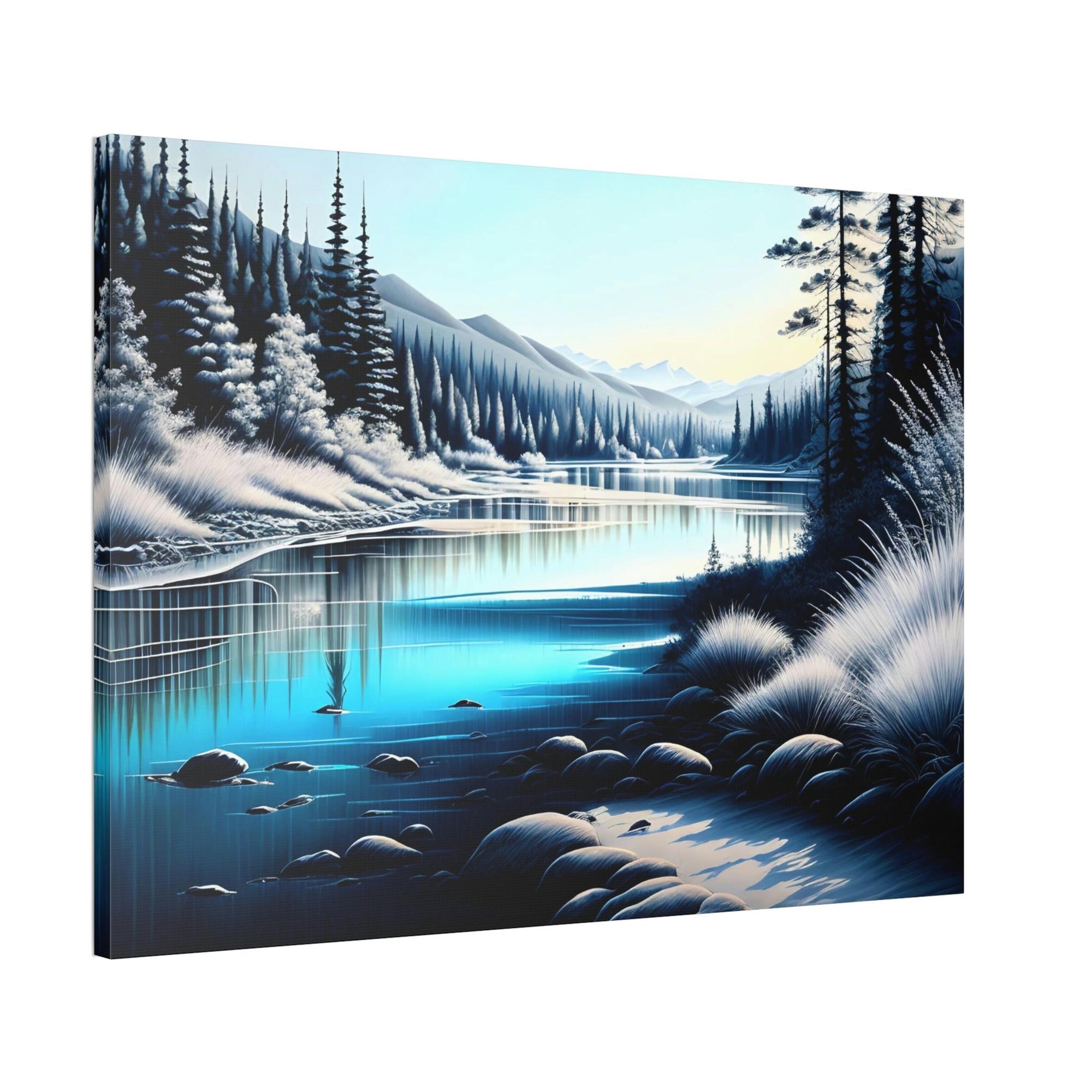 Lakes And Rivers Riverside Beauty: Natural Canvas Wall Art of a Beautiful River Landscape