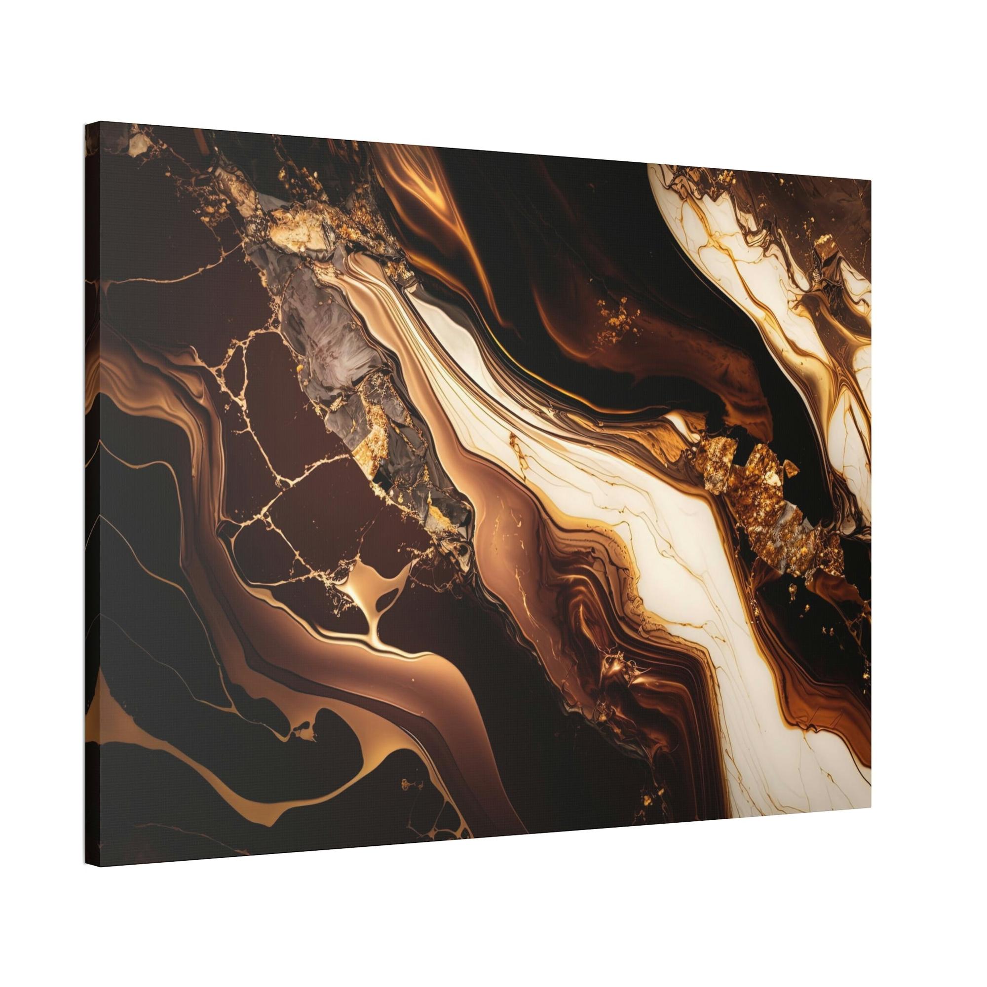 Gold Abstract Art Shimmering Masterpiece: Gold Abstract Wall Art on Canvas & Poster