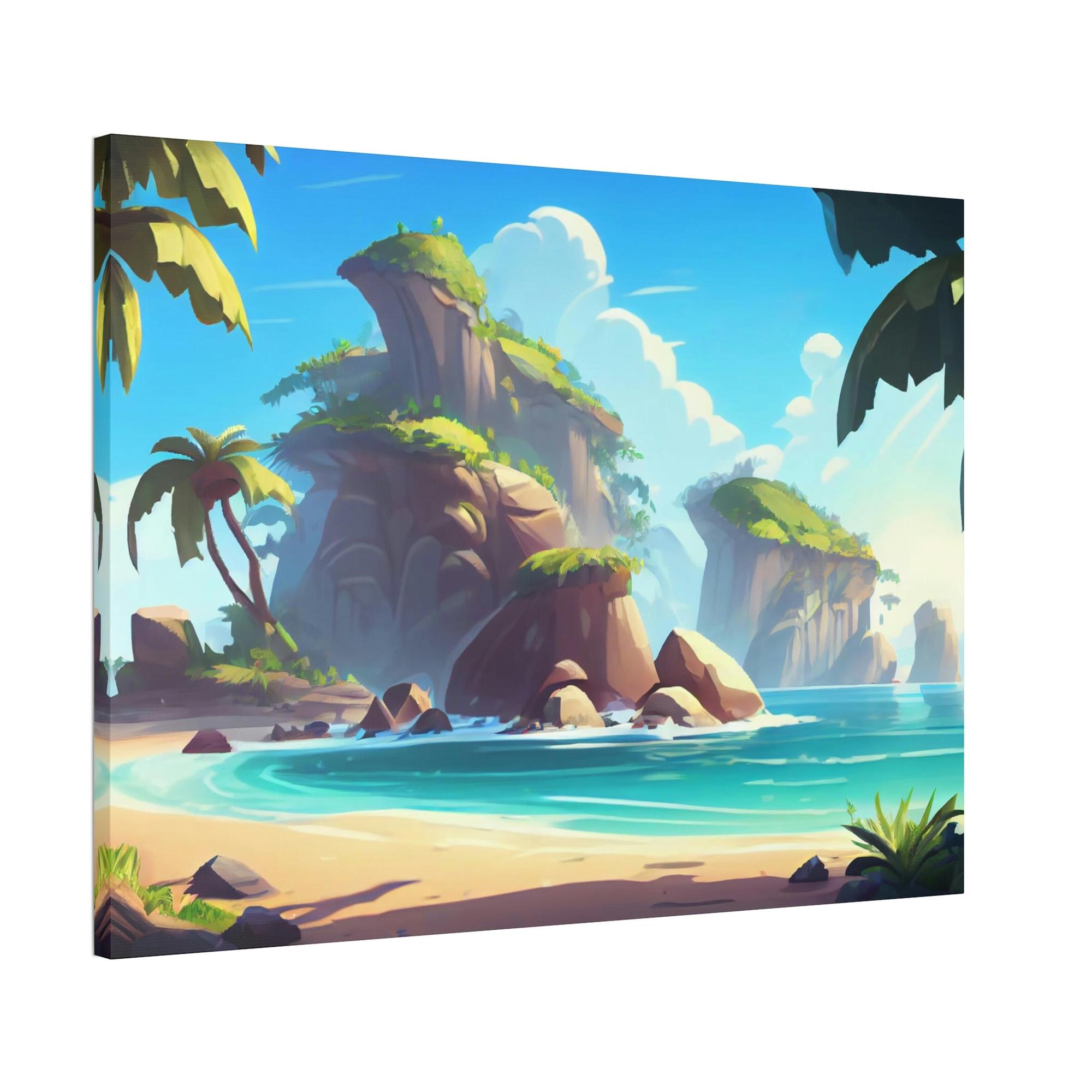 Island Beach Island Paradise: Natural Canvas & Poster Art of a Blissful Beach Scene