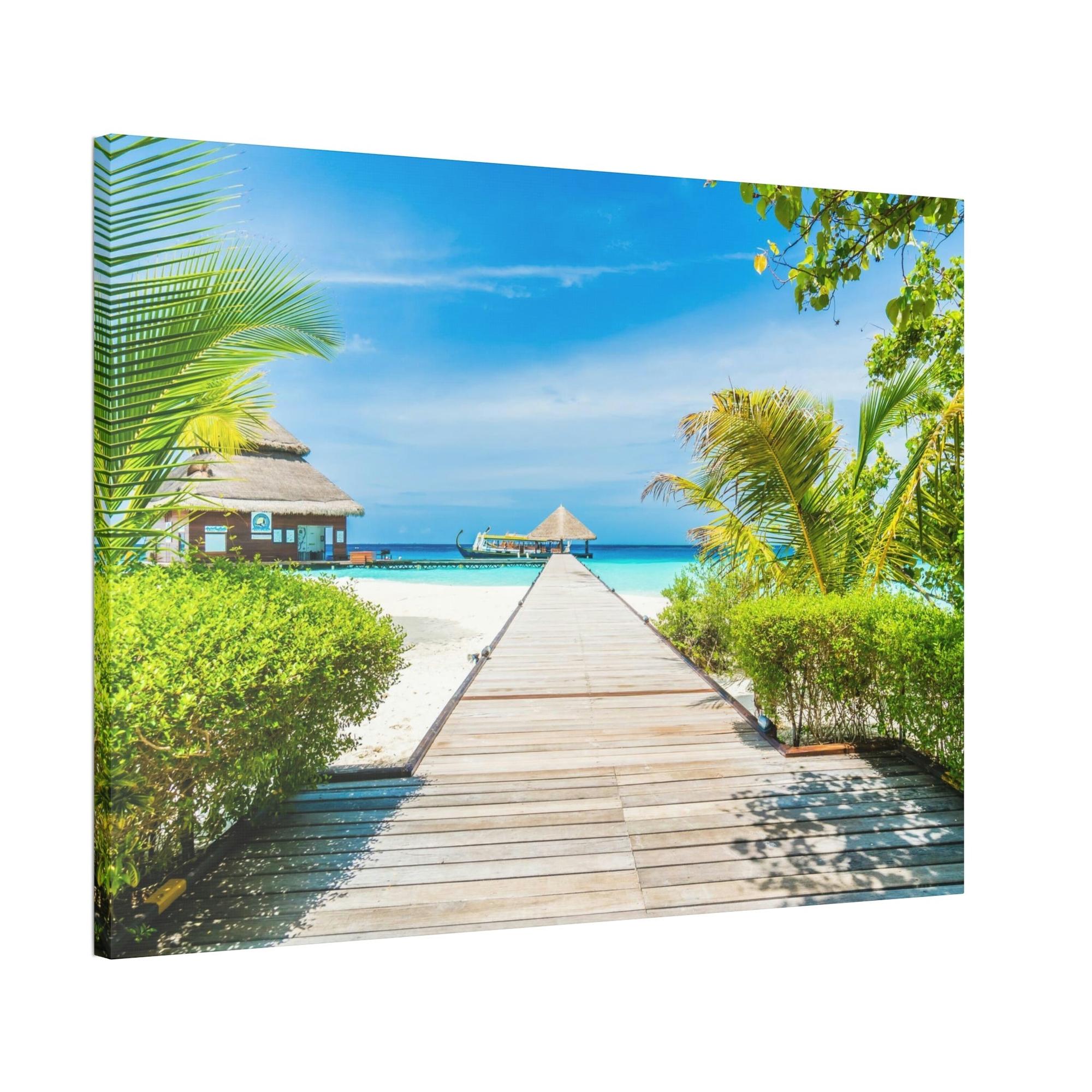 Island Beach Island Hues: Canvas Wall Art of a Colorful Island Beach on a High-Quality Print