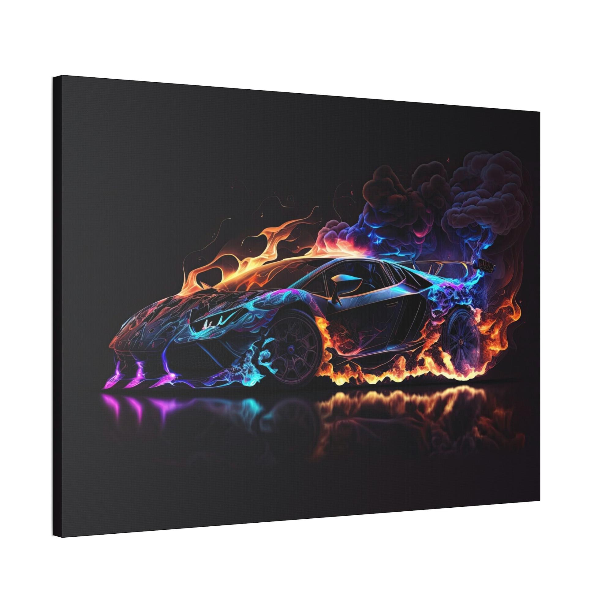 Lamborghini Roaring Beauty: Lamborghini on Natural Canvas & Poster for Wall Art Enthusiasts