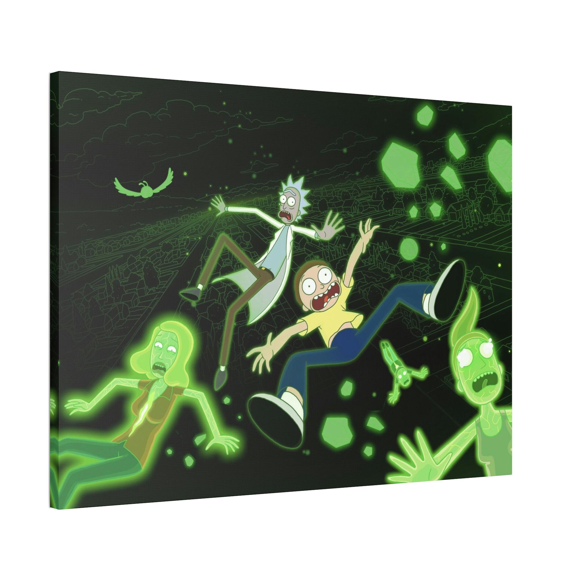 Rick And Morty Art Interdimensional Adventure: Rick and Morty Art Print on Canvas for Wall Art Enthusiasts