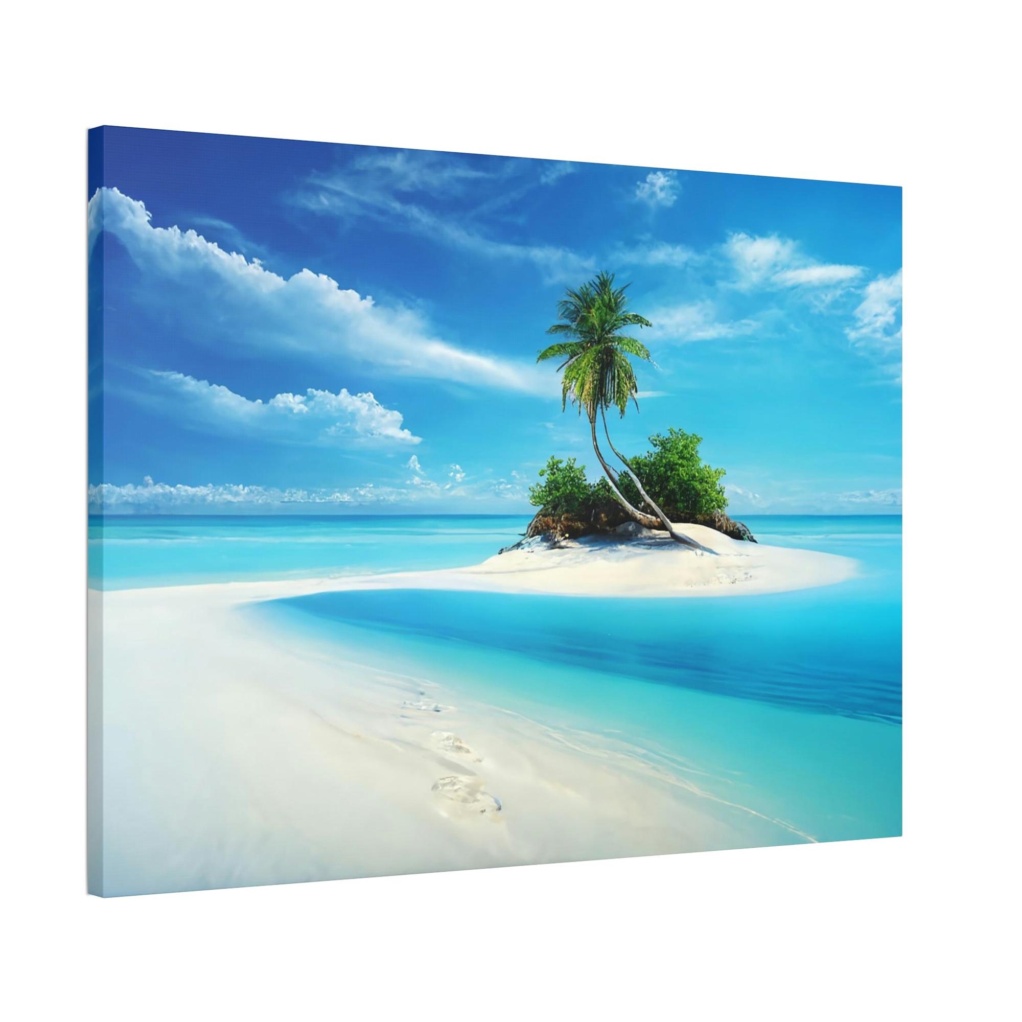 Island Beach Tranquil Tropics: Canvas & Poster Art of a Serene Island Beach Scene