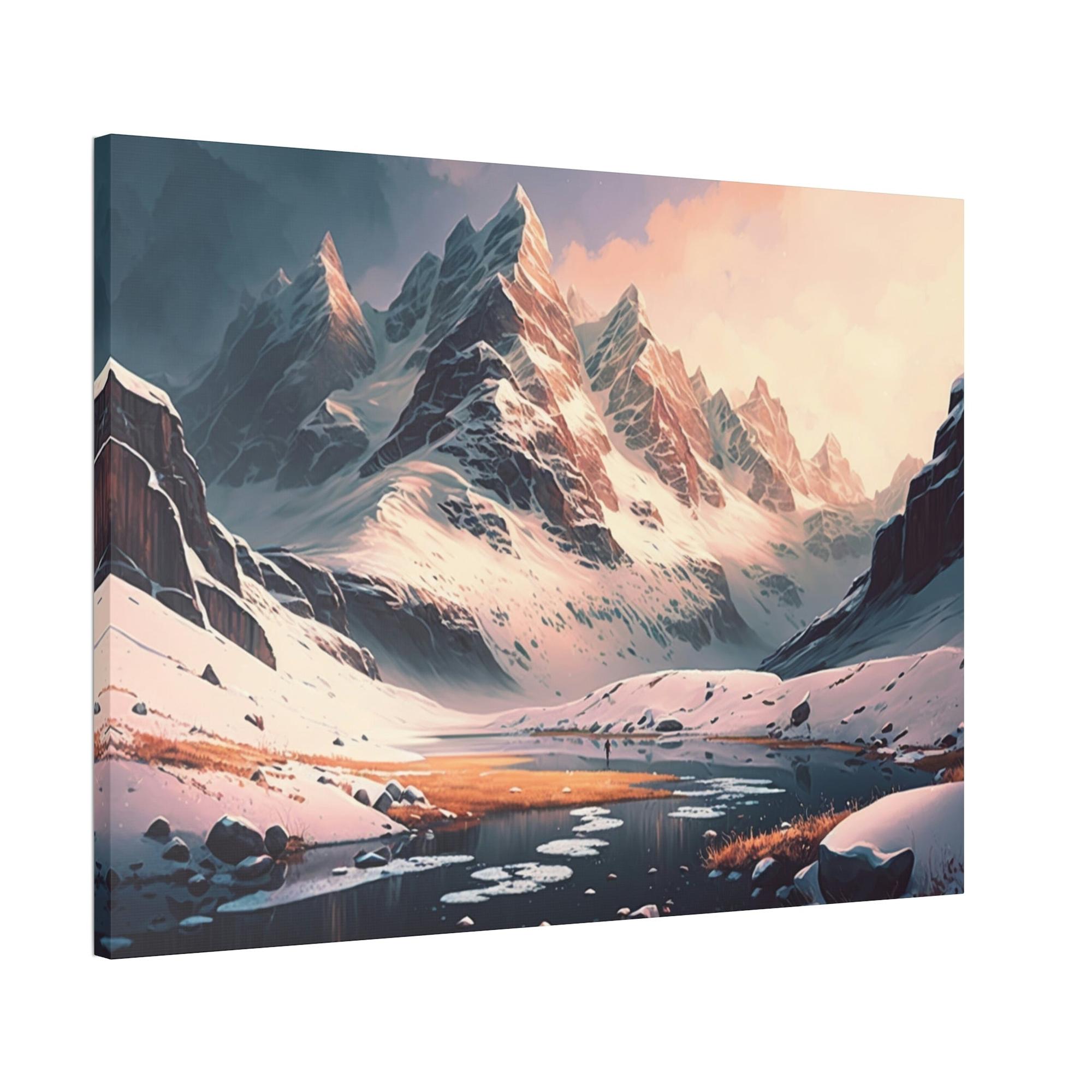 Mountains A Breathtaking View: An Artistic Expression of Mountain Landscapes on Canvas
