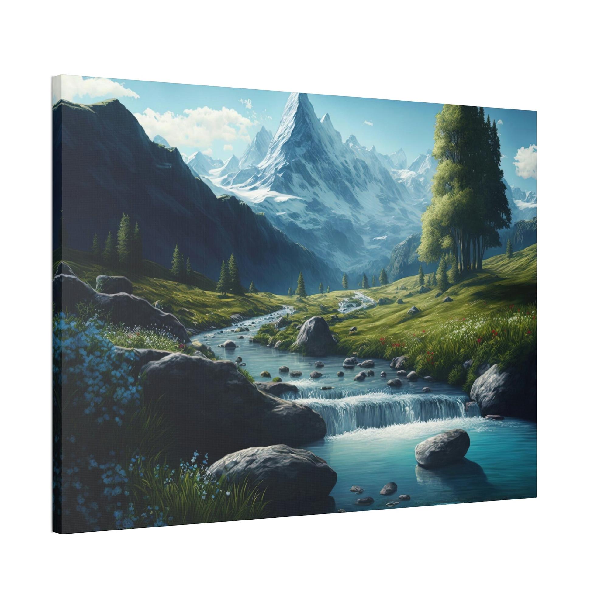 Lakes And Rivers Nature's Watercolor: Framed Canvas and Poster Print of Lakes and Rivers