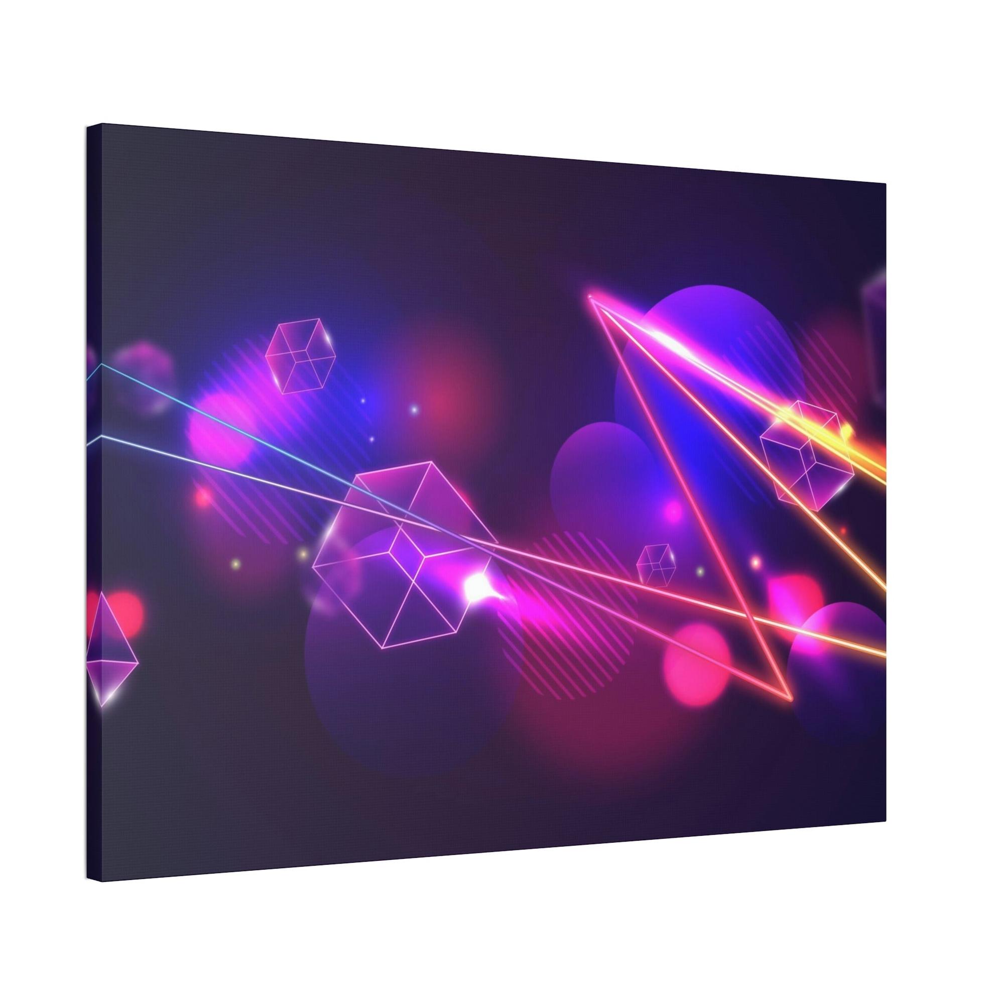 Neon Radiant Abstraction: Vibrant Canvas Prints for Mesmerizing Wall Art Decor