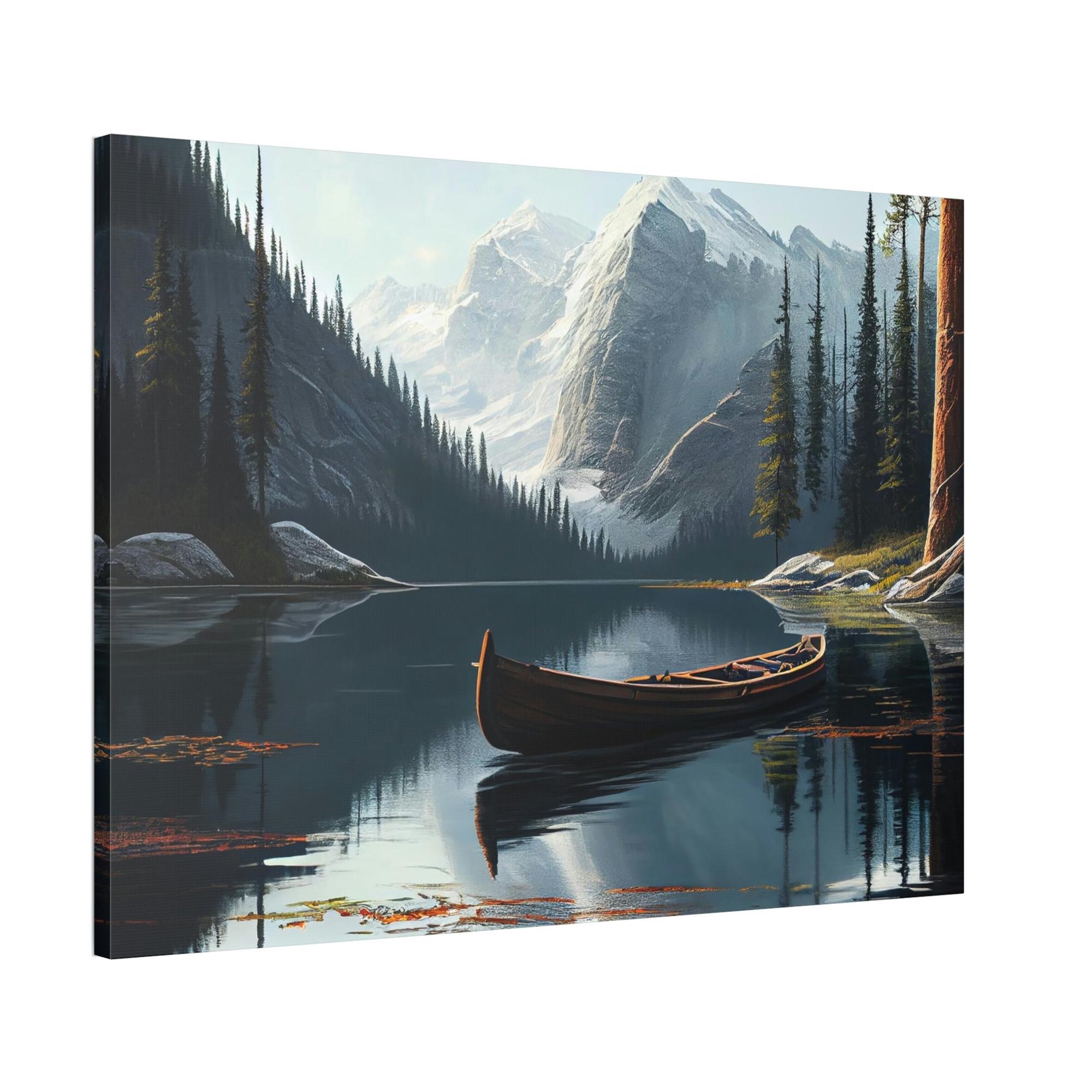 Lakes And Rivers The Beauty of Nature: Wall Art of a Serene Lakeside on Natural Canvas