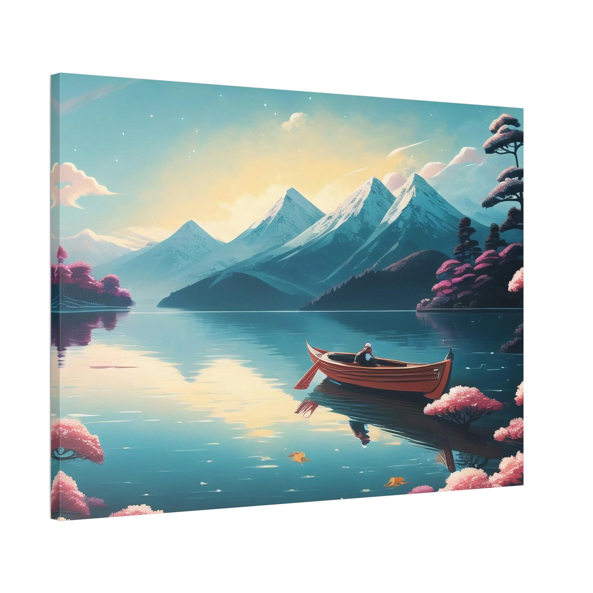 undefined Awe-Inspiring Waters: Framed Canvas Print of Beautiful Lakes and Rivers
