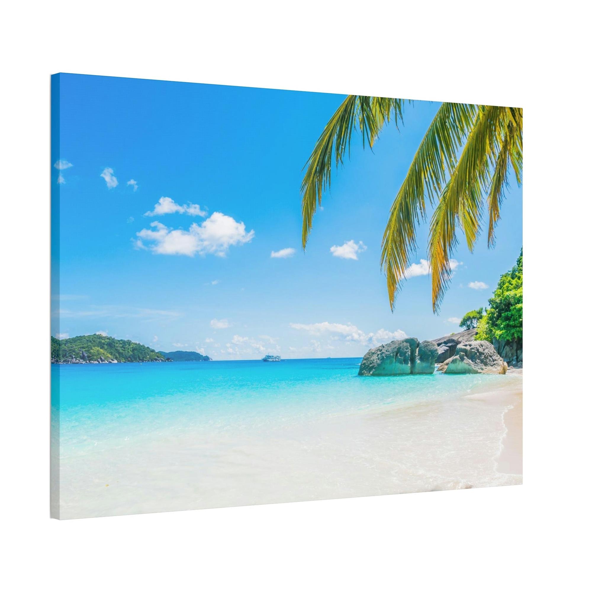 Island Beach Seaside Escape: Framed Canvas & Poster of a Dreamy Island Beach Getaway