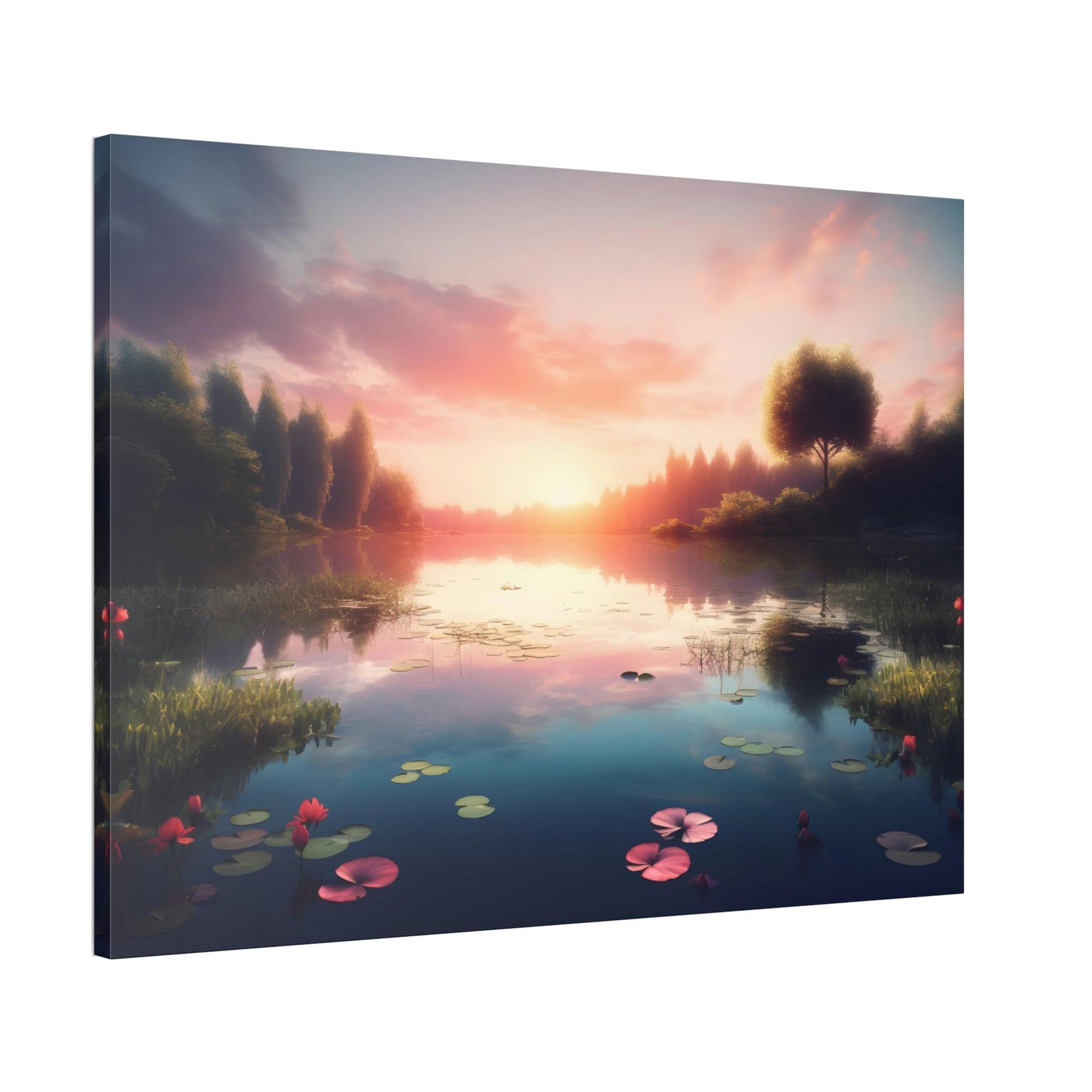 Lakes And Rivers The Charm of Lakes: Wall Art of a Charming Lake View on Natural Canvas & Poster
