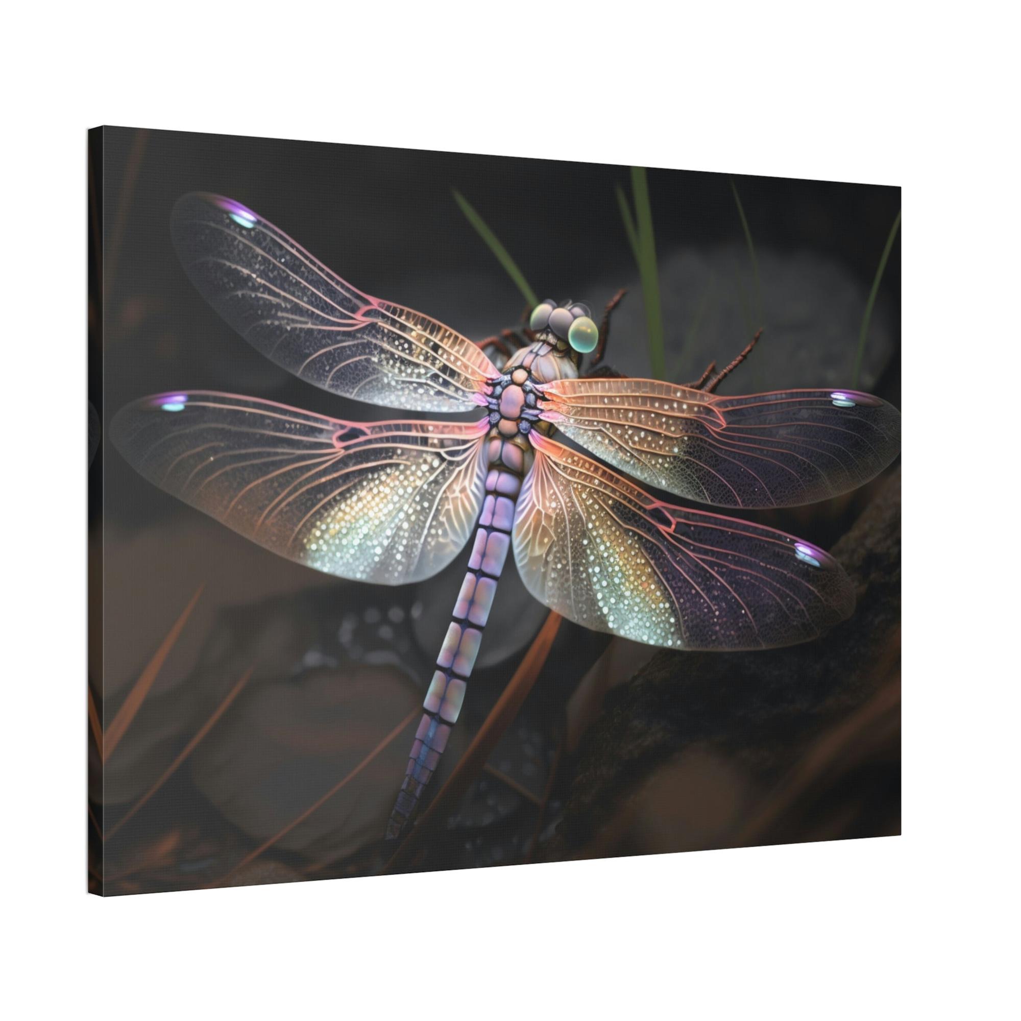 Dragonfly Winged Wonders: A Framed Canvas of Dragonflies in Flight