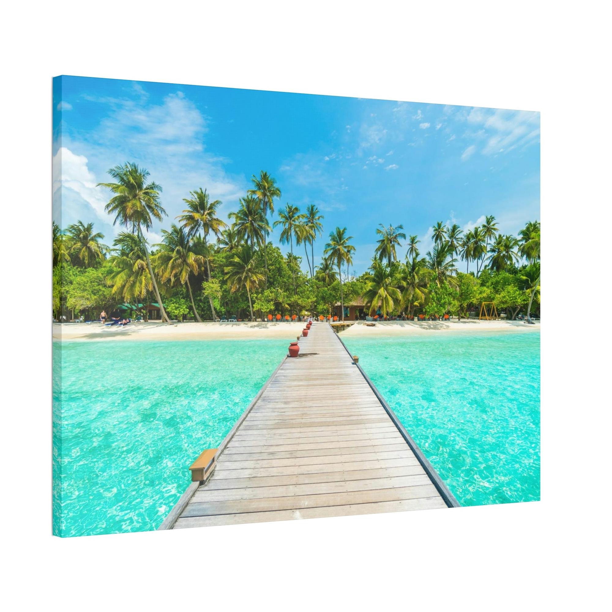 undefined Coastal Paradise: Framed Canvas & Poster of a Picturesque Island Beach